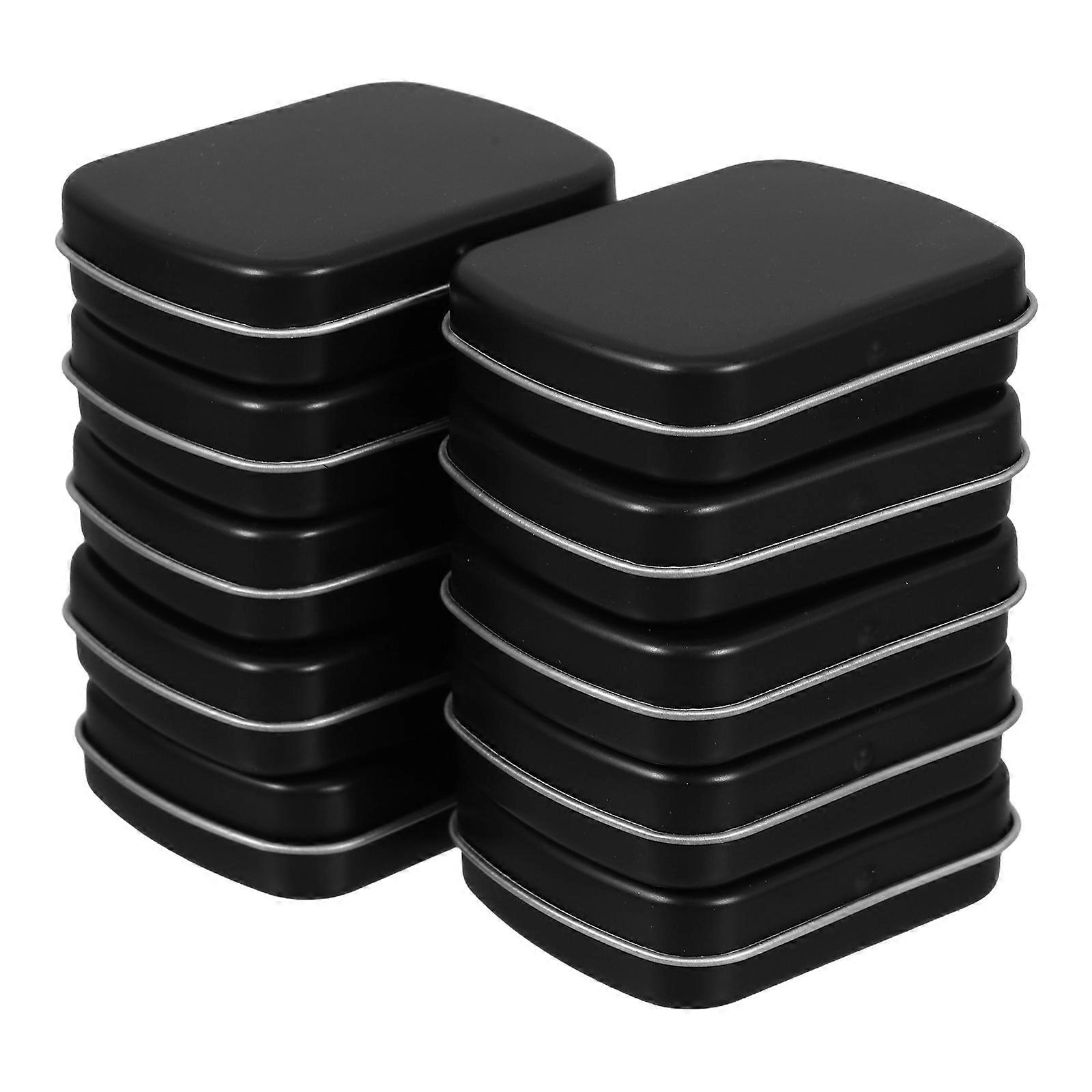 Tinplate Storage Container Mini Rectangular Tin Box For Travel Party 6.00X5.00X1.50cm Portable 10Pack