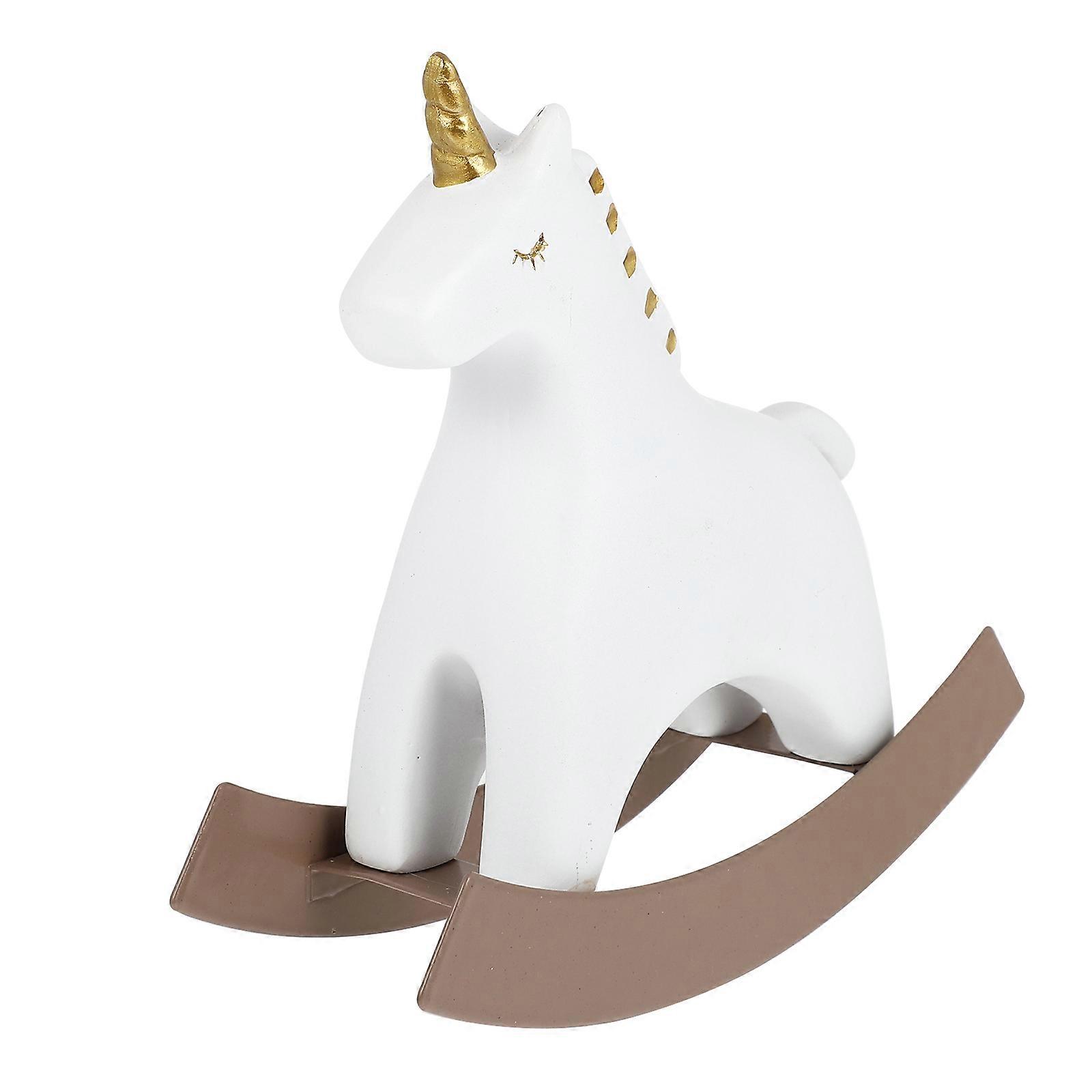 White Resin Unicorn Decor Statue for Home Decoration with Shaking Design 1Pc