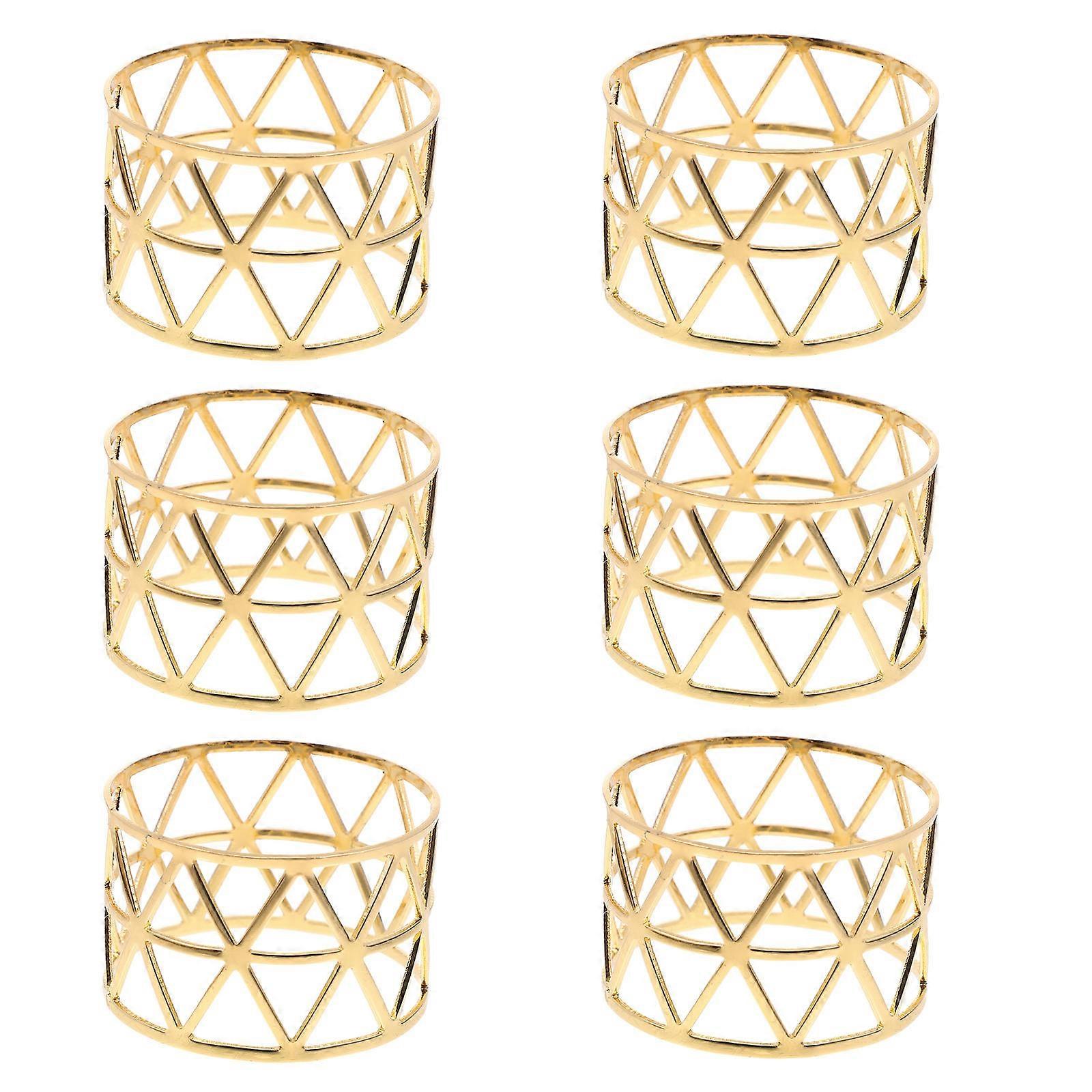 Alloy Napkin Buckles Simple Shape Napkin Rings For Restaurant Decor 6Pcs
