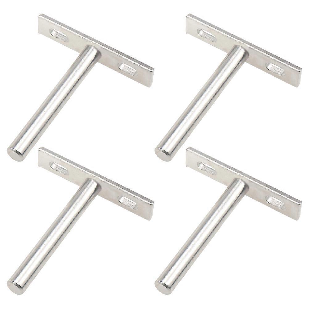 T-Shaped Shelf Brackets Concealed Blind Shelf Supports Homeowners Office Silver 4Pcs