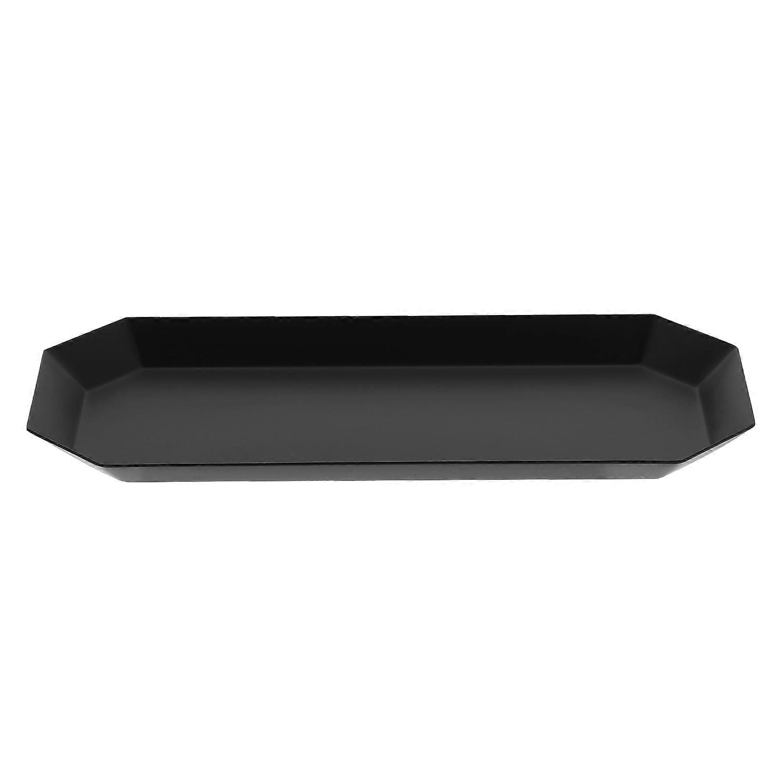 Black Hexagonal Jewelry Tray for Home Use Stainless Steel Desktop Display Plate 6-sided