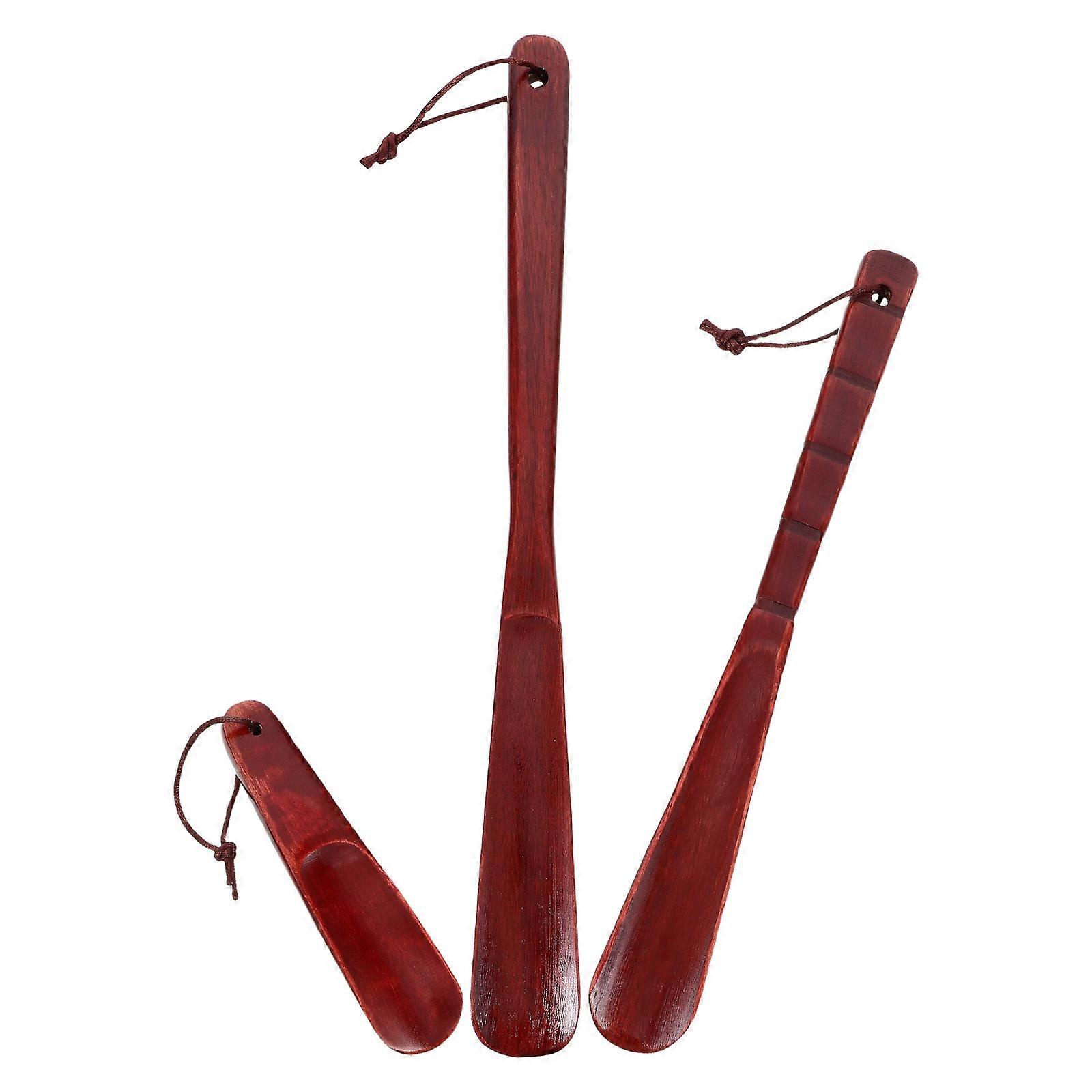 3pcs Lightweight Durable Wooden Shoehorns for Easy Shoe Wearing – Portable Travel Friendly Shoe Insert for Adults and Seniors