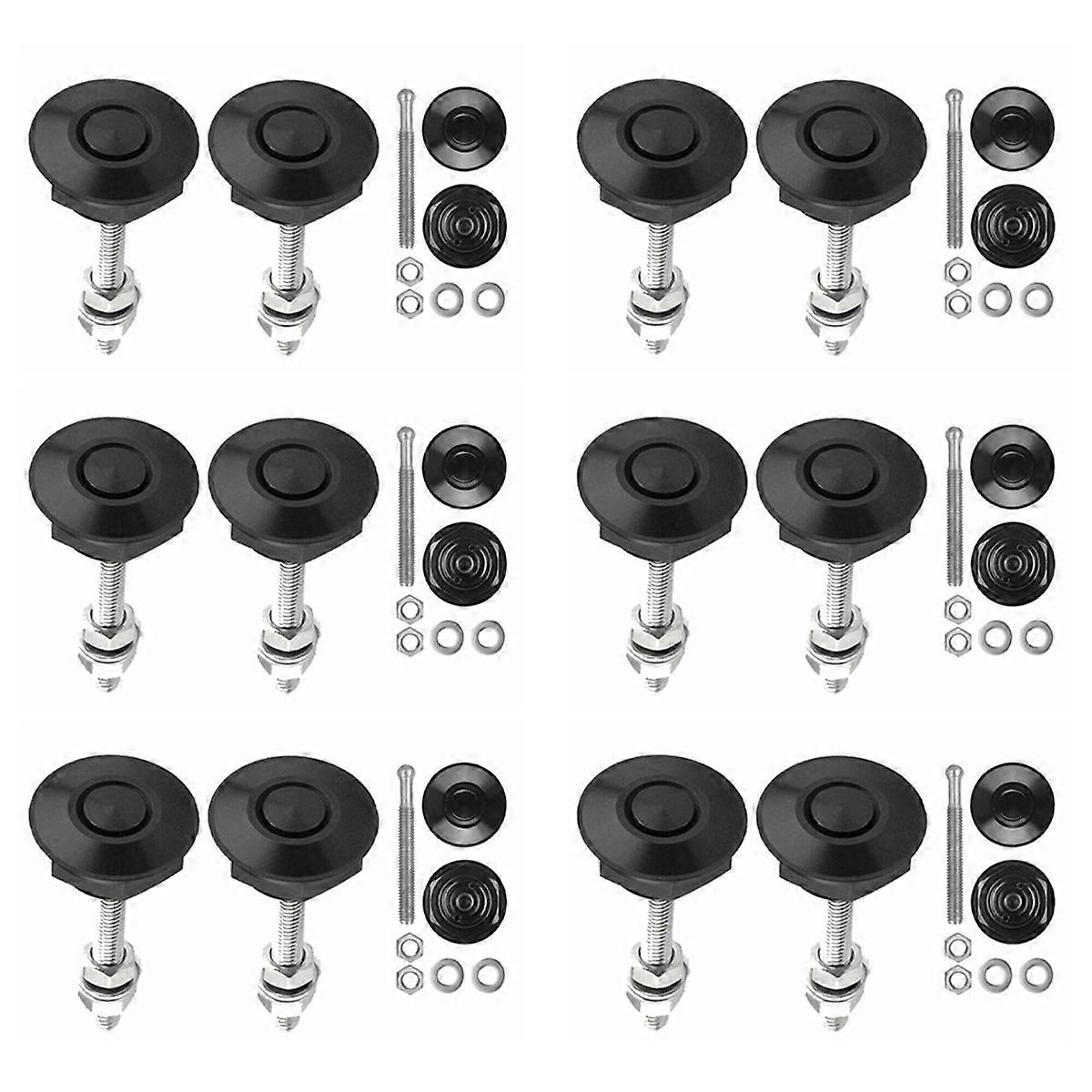 2 PCS Push Button Quick Release Hood Lock Clip Car Bumper Latch Kit