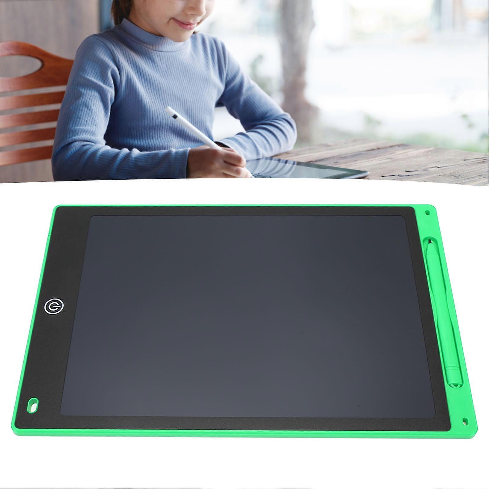 LCD-Schreibtablett für Kinder löschbarer 12-Zoll-Farbbildschirm druckempfindliches Doodle-Pad-Zeichenbrett mit Stifthalter Grün