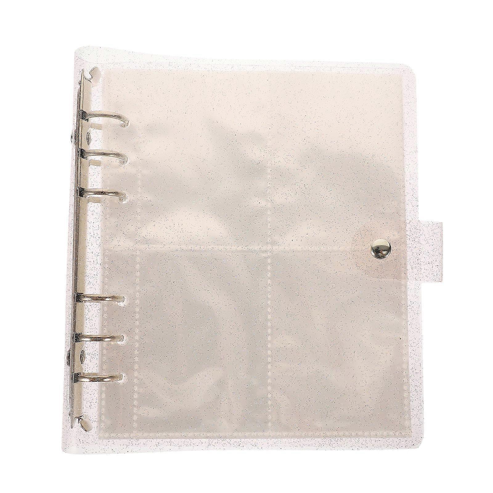 Photo Album Large Capacity Photocard Holder Loose Leaf Album Rectangular Pink PVC Photo Storage 1 Set