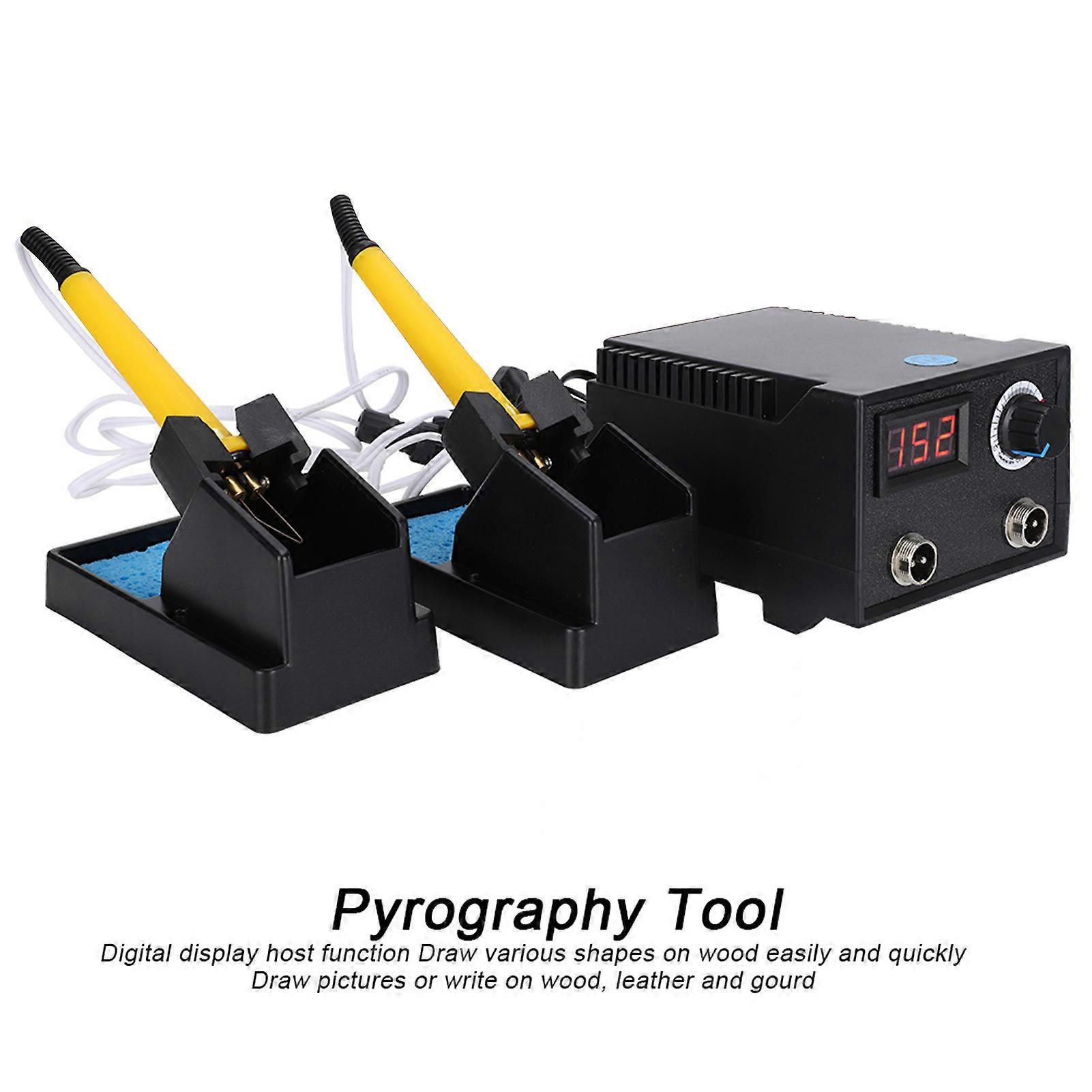 Adjustable Pyrography Tool Kit Digital Display Wood Burning Craft Machine for Drawing Leather Gourds AU Plug 220V