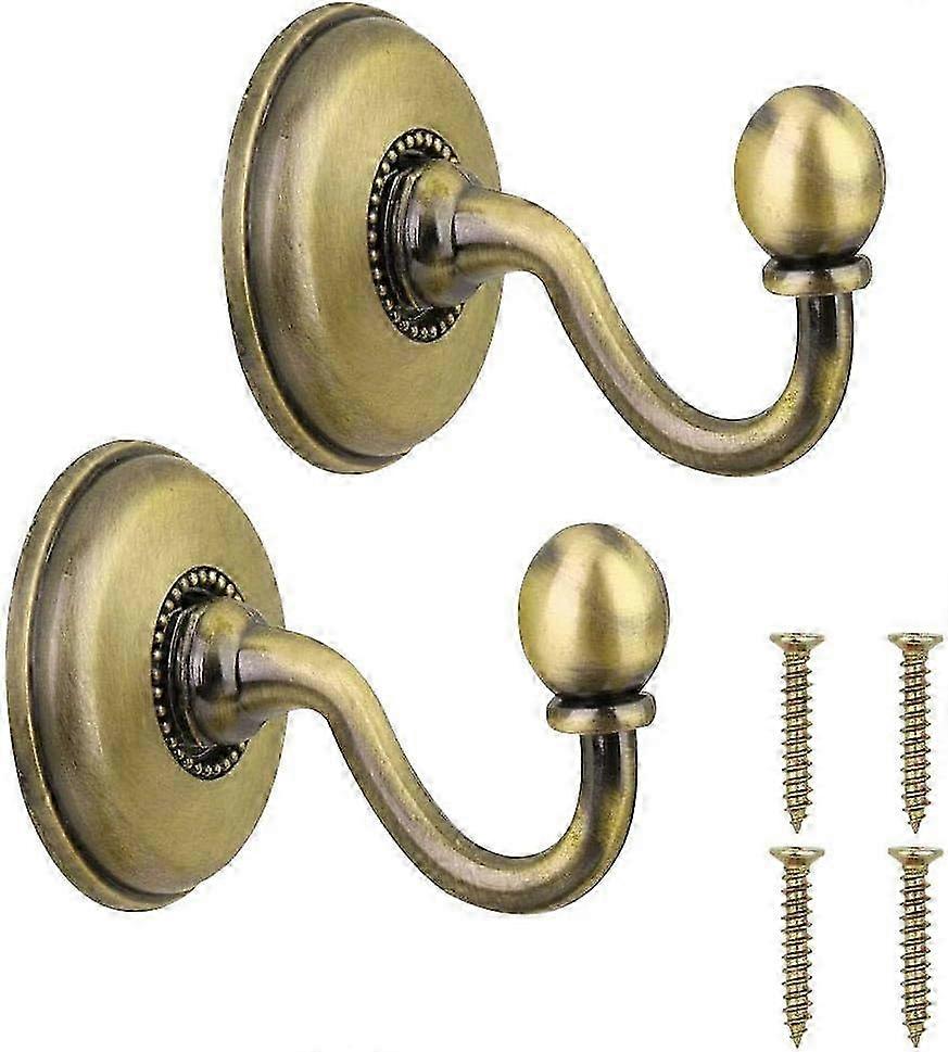 Set of 2 antique-style metal curtain holdbacks for drapes, ideal for living room and bedroom d��cor (bronze finish)