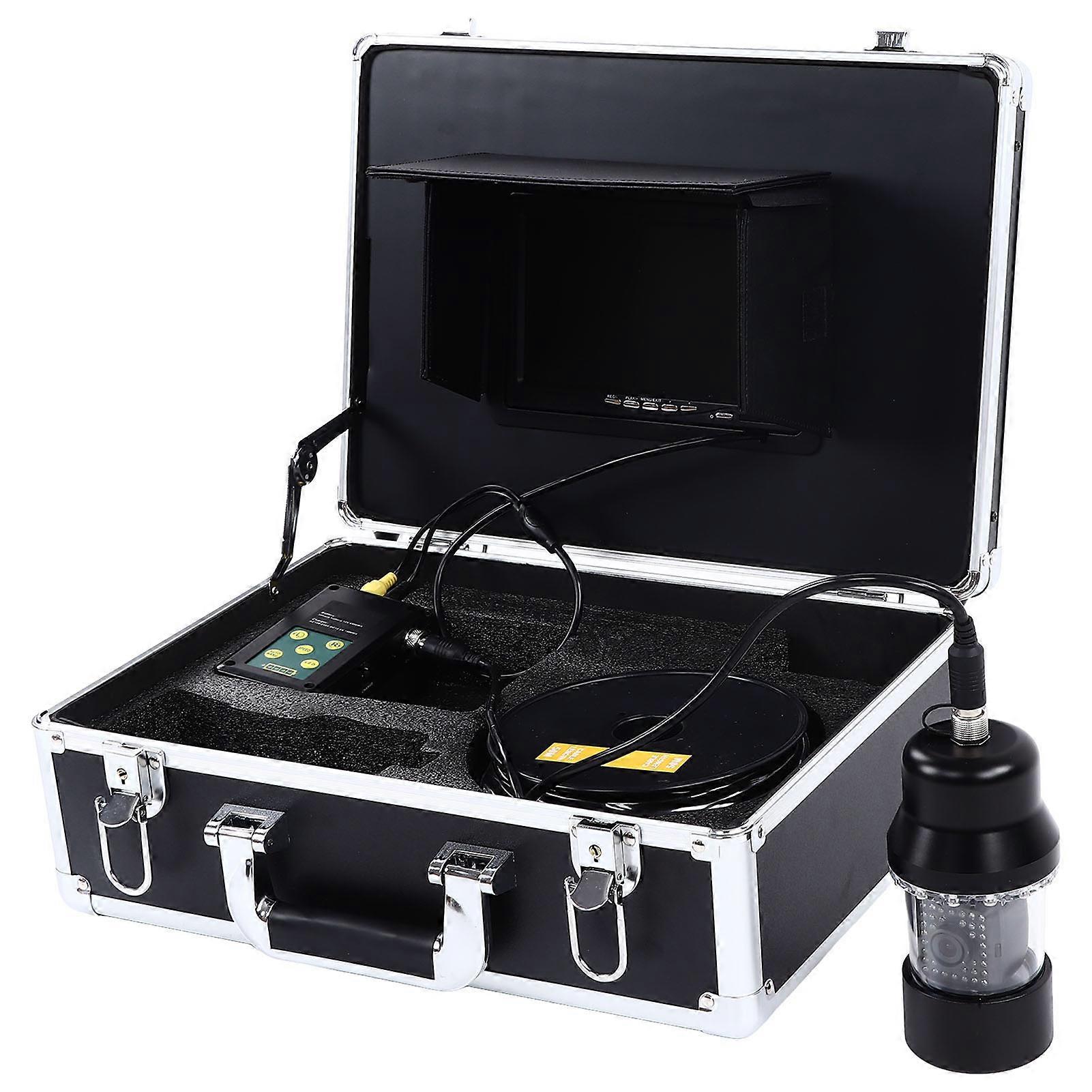 Fishing Camera Dual Lights 7in 360 Degree Rotation Underwater 50m Visual Fish Finder 110‑240VUS Plug