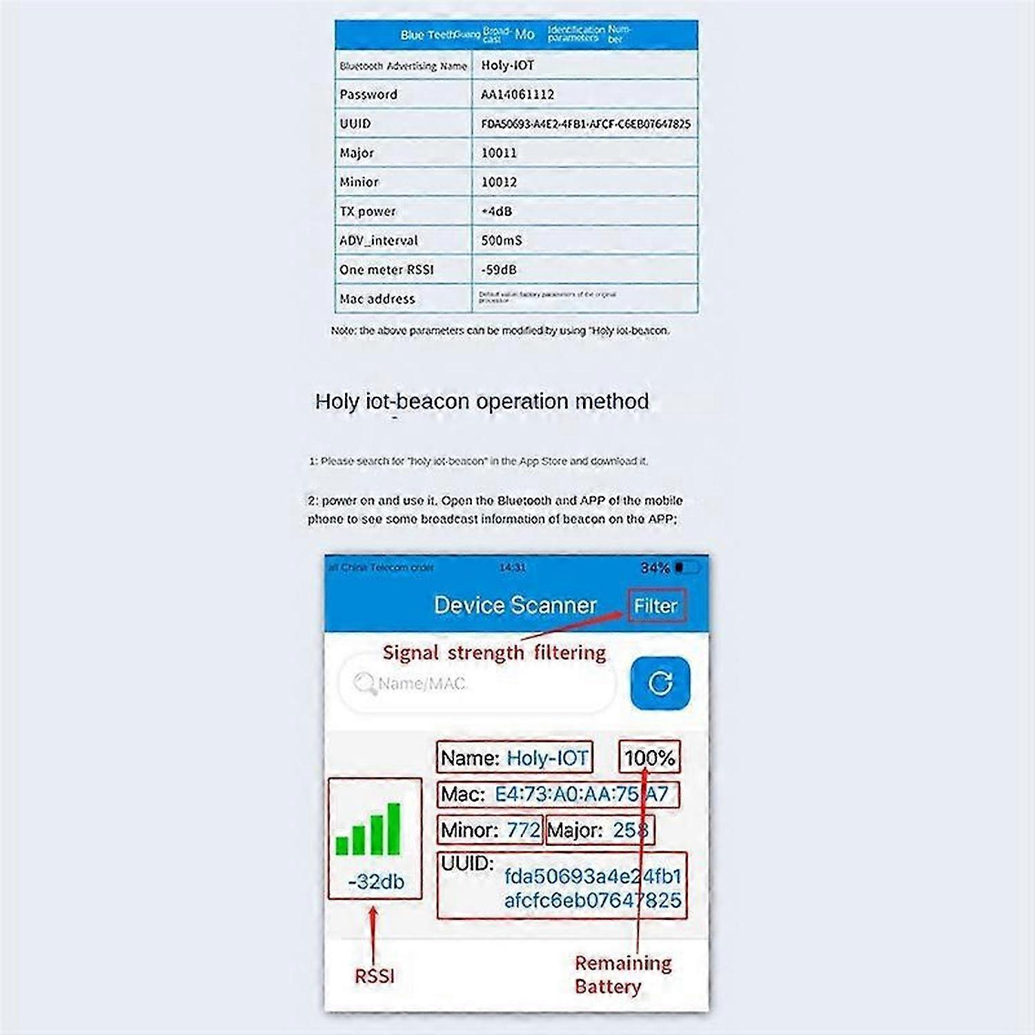 1Pcs NRF51822 Bluetooth Beacon Tag Eddystone Ibeacon Ble4.2 Module Locator Beacon, White