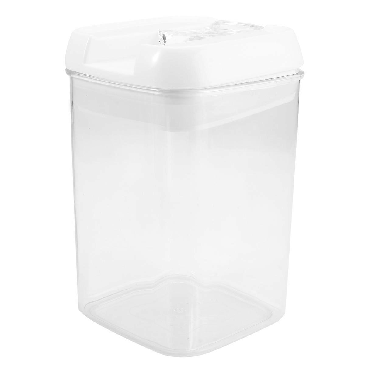 Kitchen Canisters Clear Grain Containers For Food Preservation Round Shape Locking Design 0.8L 1Pack