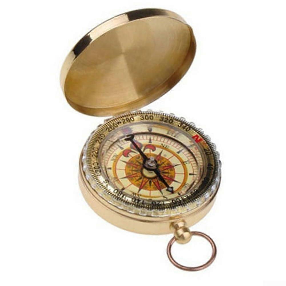 Vintage Compass Brass Case, Essential Navigation Tool for Outdoor Enthusiasts, Durable, Classic Design, Compact Size