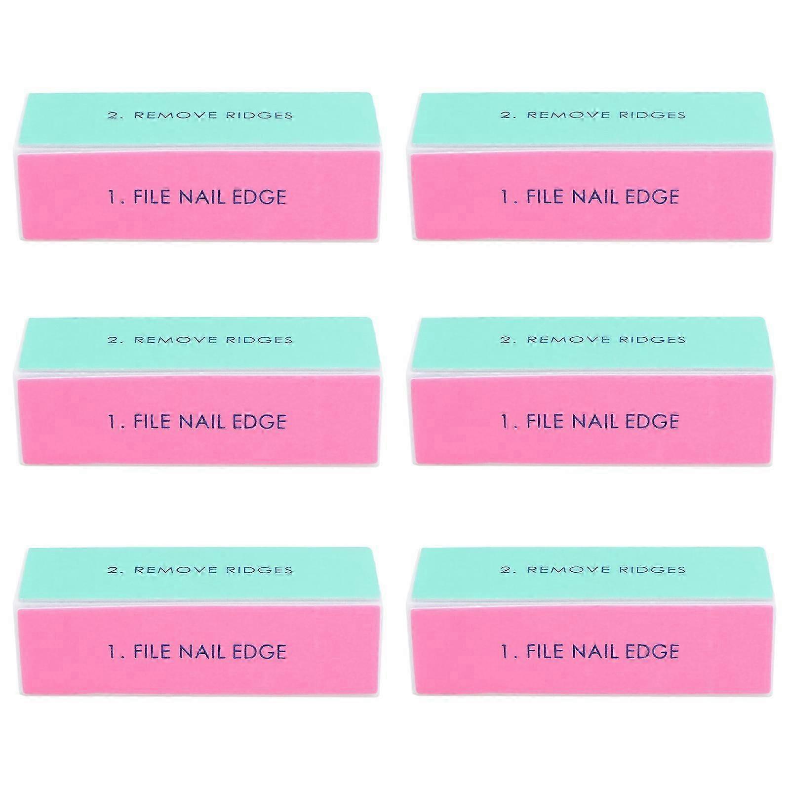 6 stk Buffing Block Naturlige negle Neglelakfjerner Nail Art Tool Nail Buffer Blocks Nail File Block