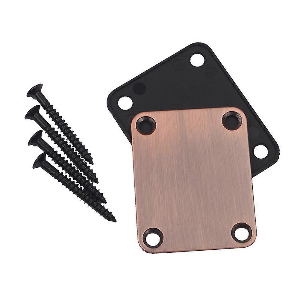 Guitar Neck Plate with Screws Durable, Lightweight, Easy Installation, High Grade Material for Bass and Electric Guitars