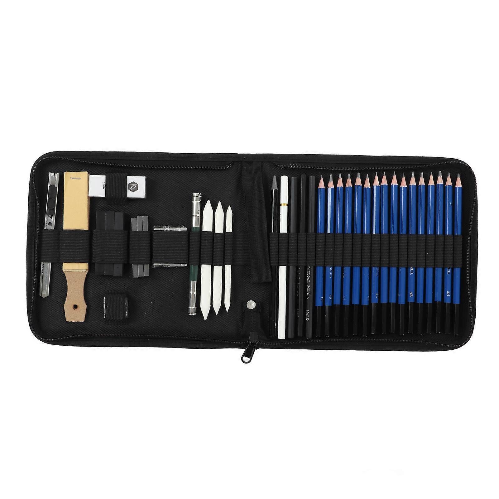 Sketch Kit Reusable Portable Case Sturdy Carbon Core Mahogany Material DIY Writing Pencils for Students Hobbyists