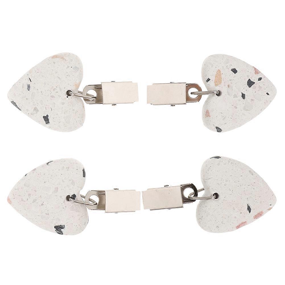 4PCS Heart Pendant Tablecloth Weights with Clip, Decorative and Reusable Table Cover Clamps for Outdoor Dining, Picnics, and Parties