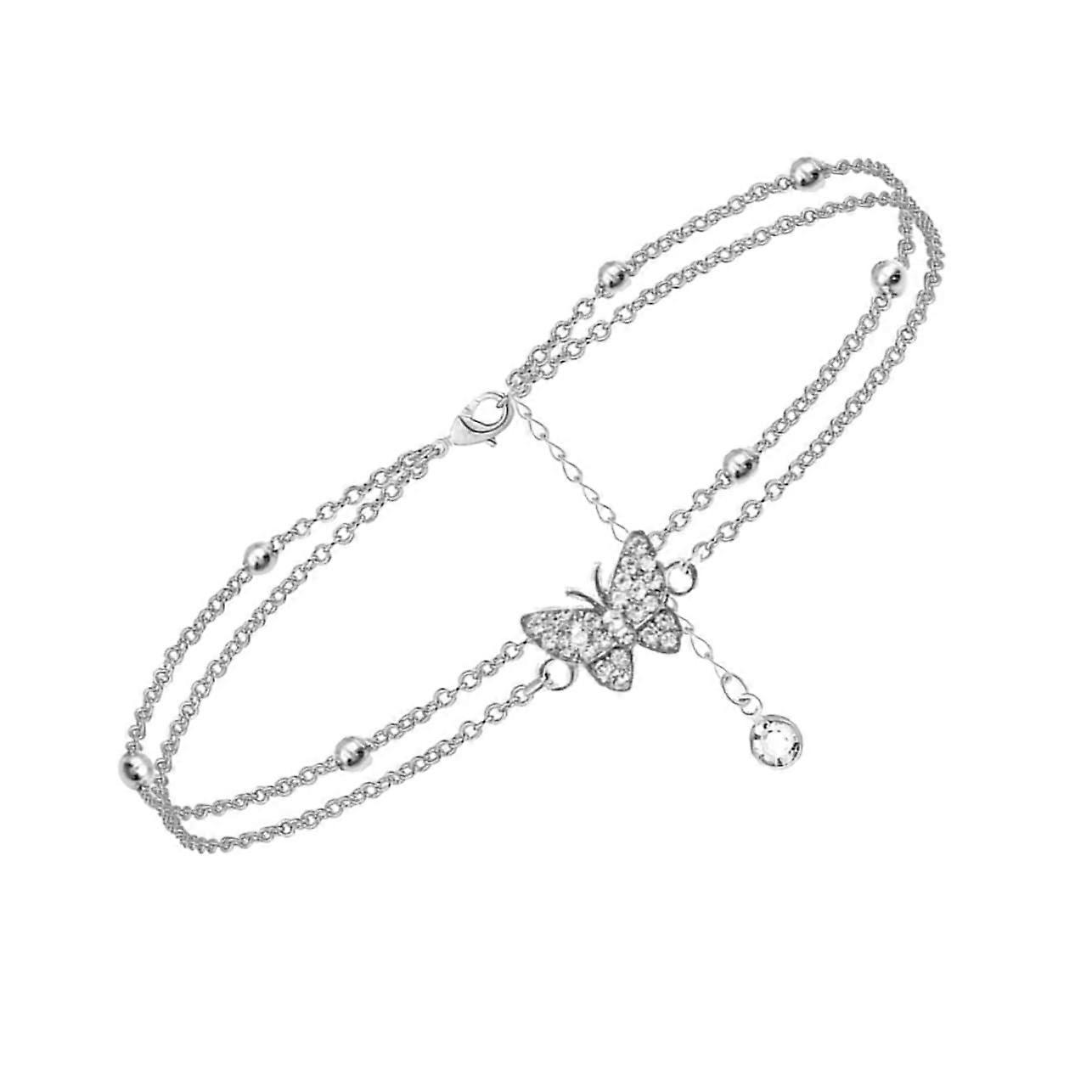 Delicate doublelayer ankle bracelet for women, for summer