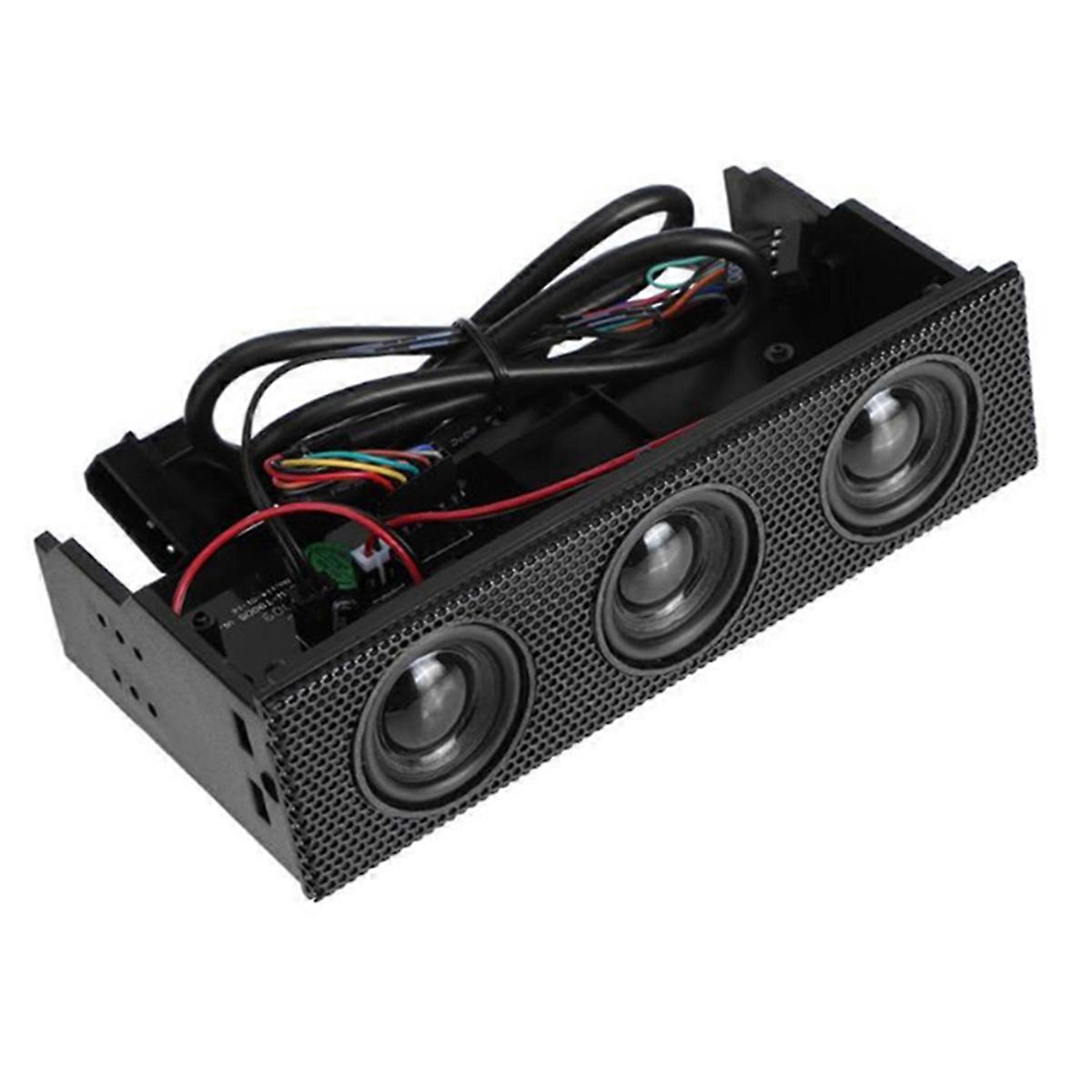 Black Stereo Surround Speaker PC Front Panel Computer Case