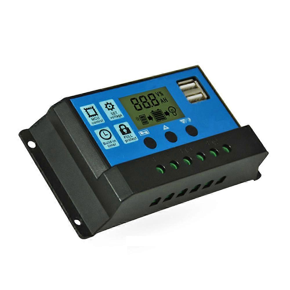 Universal Solar Panel Controller Battery Charge Regulator 12V/24V Auto With Dual USB for DIY