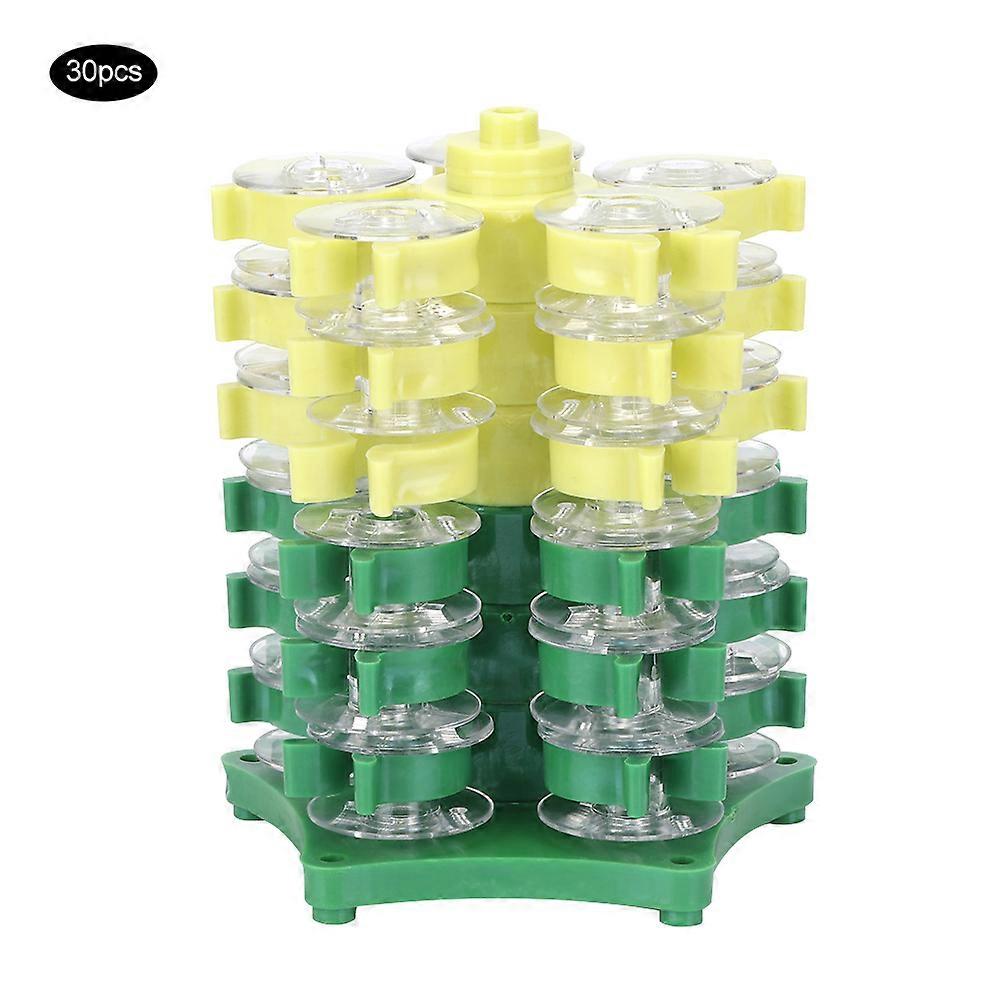 30PCS Transparent Embroidery Bobbins Tower Storage Rotatory Collection Shelf Collecting Clip