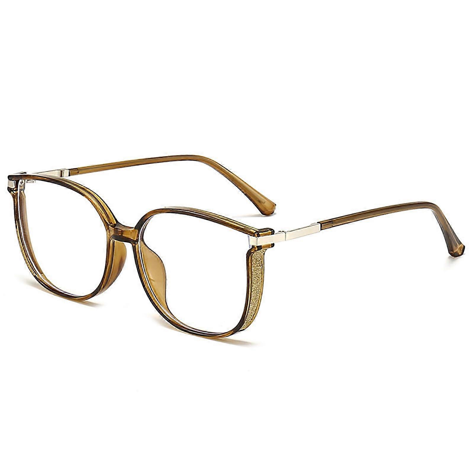 Oversized Square Computer Glasses for Women Reading Glasses with Blue Light Filter and Stylish Large Frame 3.0 Gold