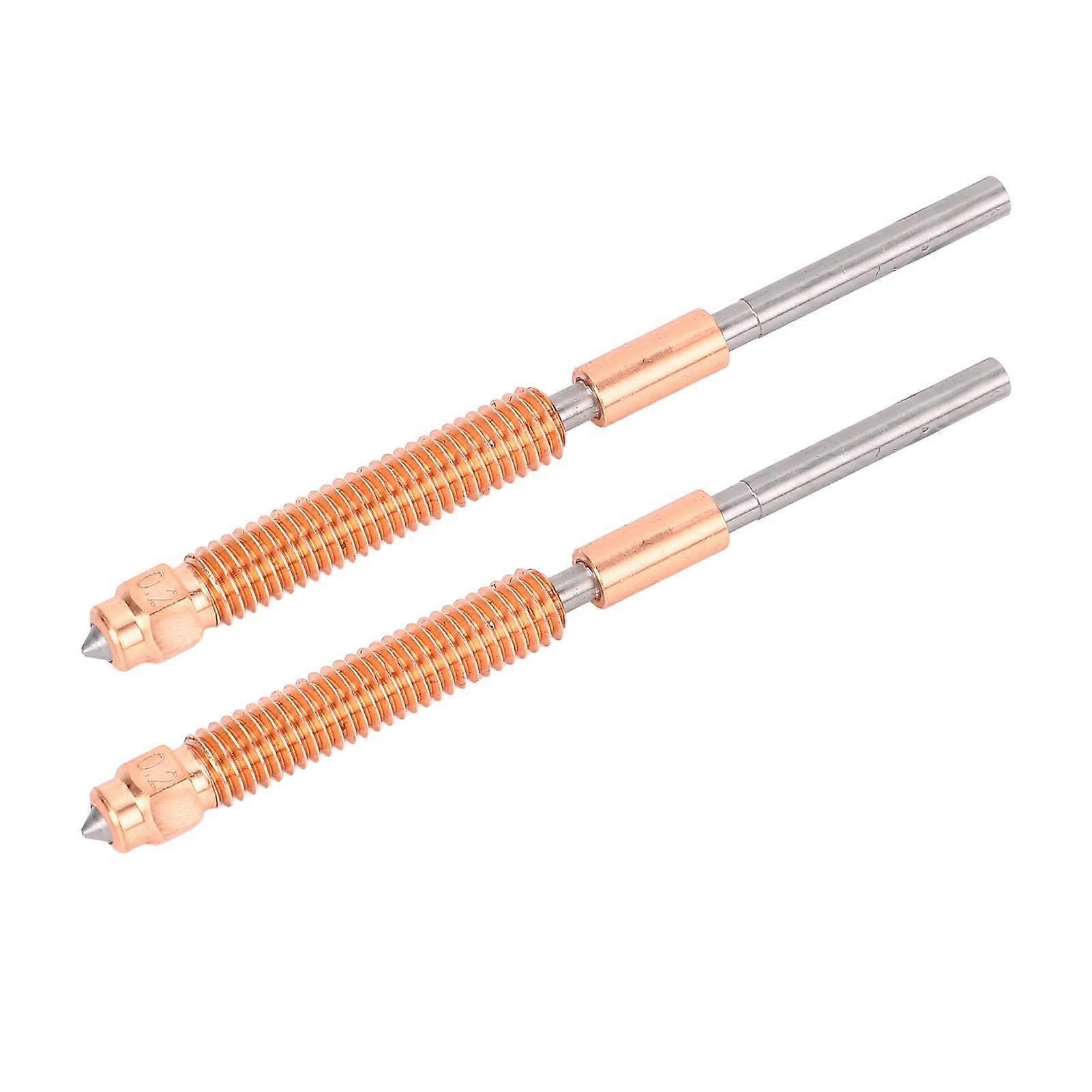 CRZRCU 2-Pack 3D Printer Quick Change Nozzle 0.2mm Metal Integrated Heat Break Compatible with K2 Plus Printer