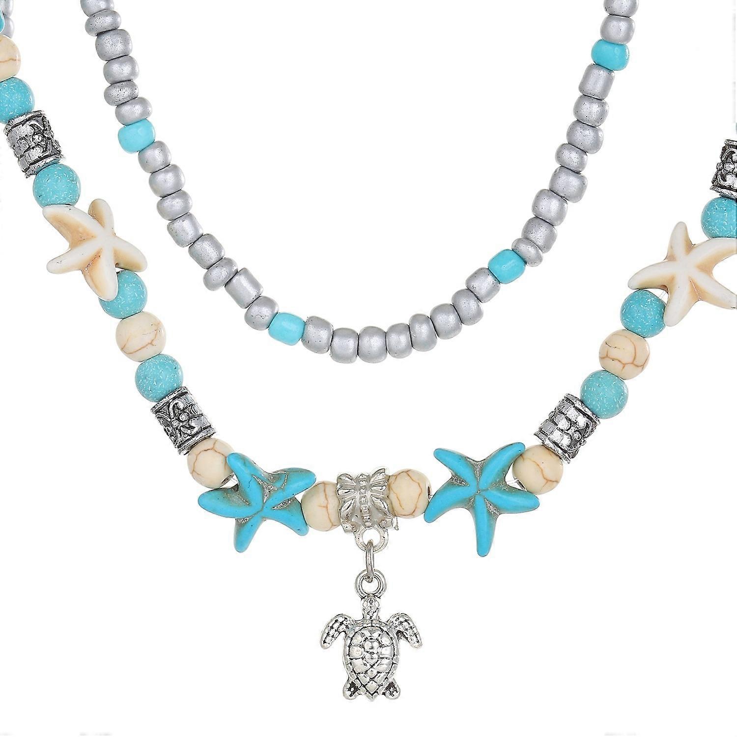 Turtle Starfish Necklace Bohemian Beaded Clavicle Chain