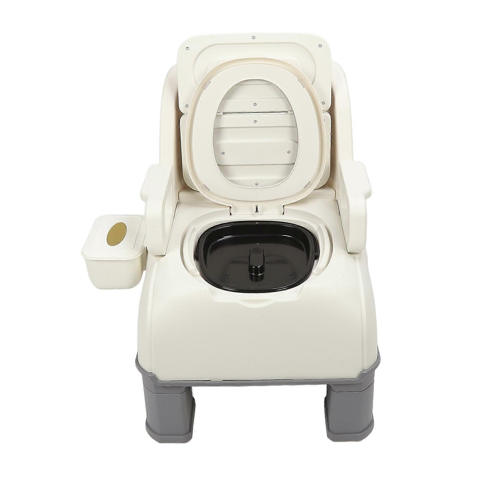 Bedside Commode with Removable Armrest, 33L Bucket, 56x57x80cm