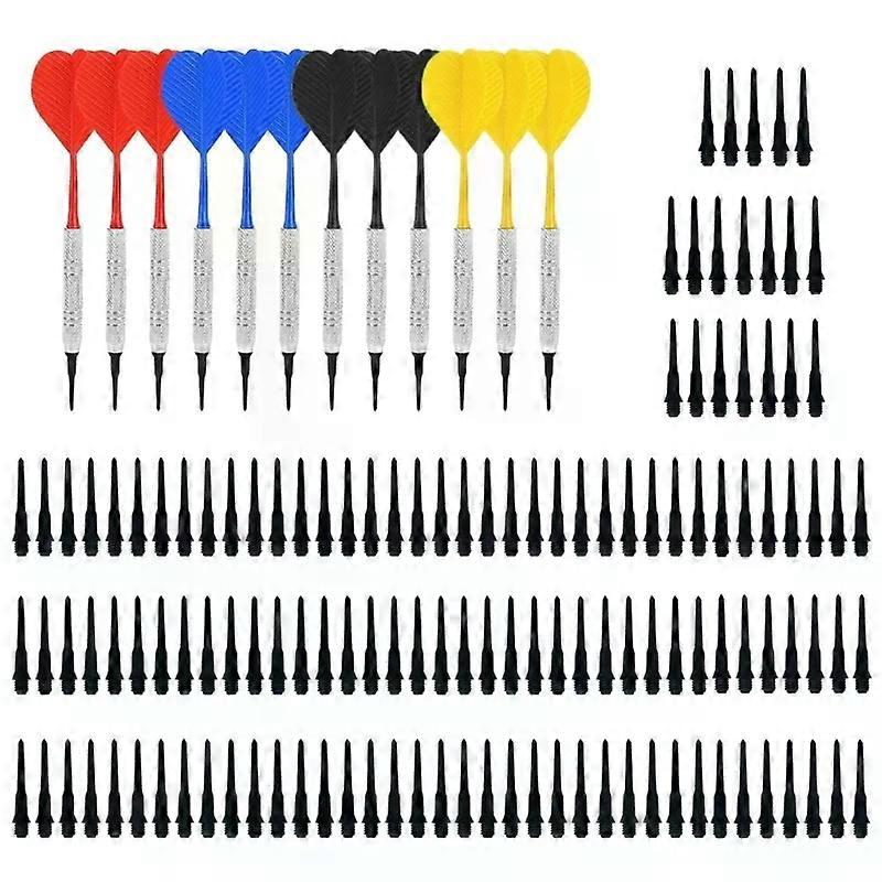 Set of 12Pcs Plastic Tip Darts Not Easy to Break and Bend Professional 14g Soft Tip Darts with Iron Nickel Plated Shaft