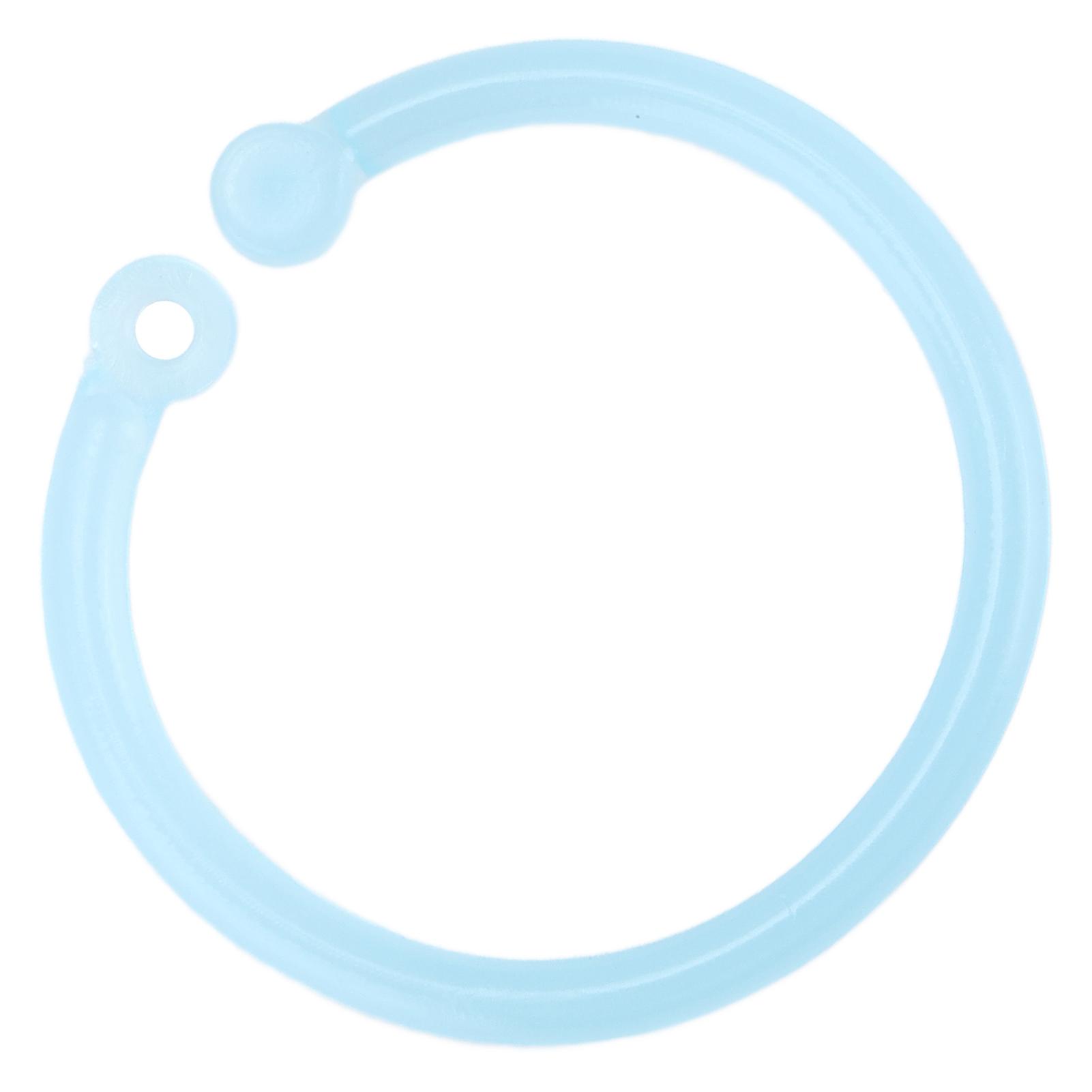 20pcs Plastic Rings Transparent Flexible Loose Leaf Book Binder Rings for School Home Office Cards Document NotebookBlue