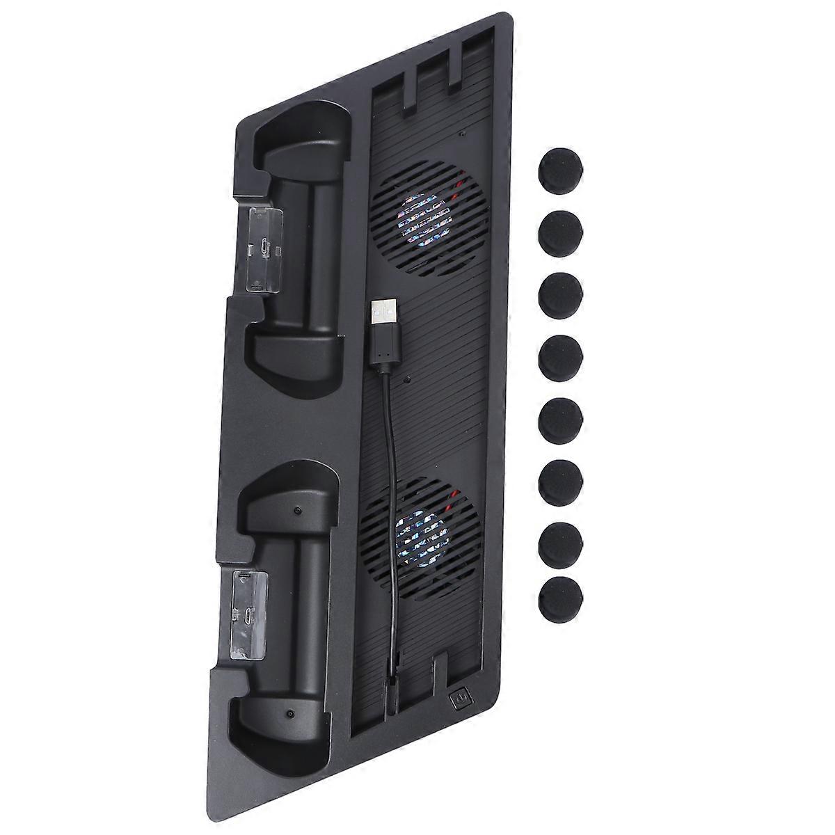Pro Vertical Stand with Cooling Fans and Dual Charging Ports for Controllers Black ABS