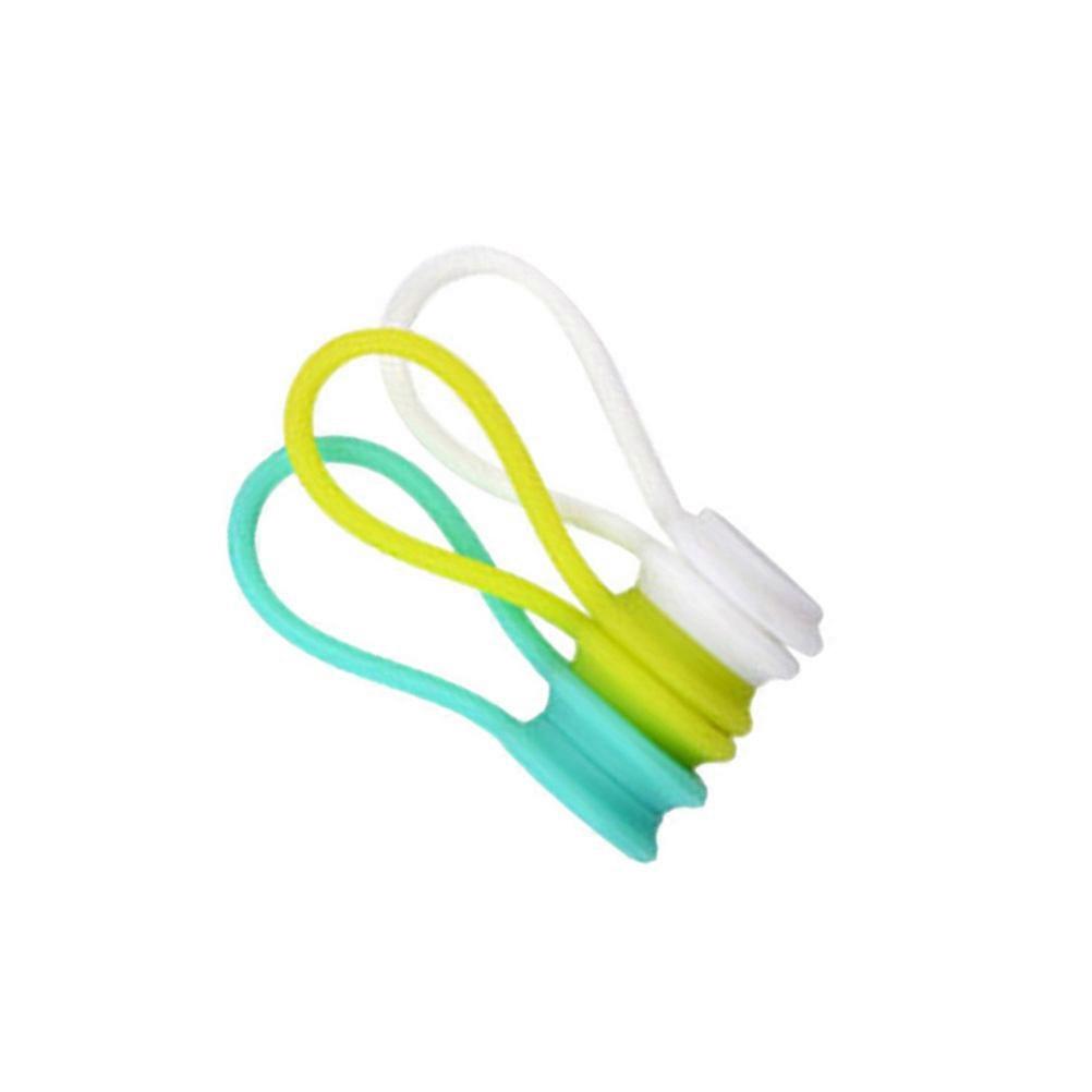 Cable Cord Organizer Wire Holder Multi Functional For Cables Earphones Keys Home Use 10 5 X 1 5 X 1 Cm Silicone Material Magnetic Winding 3Pack