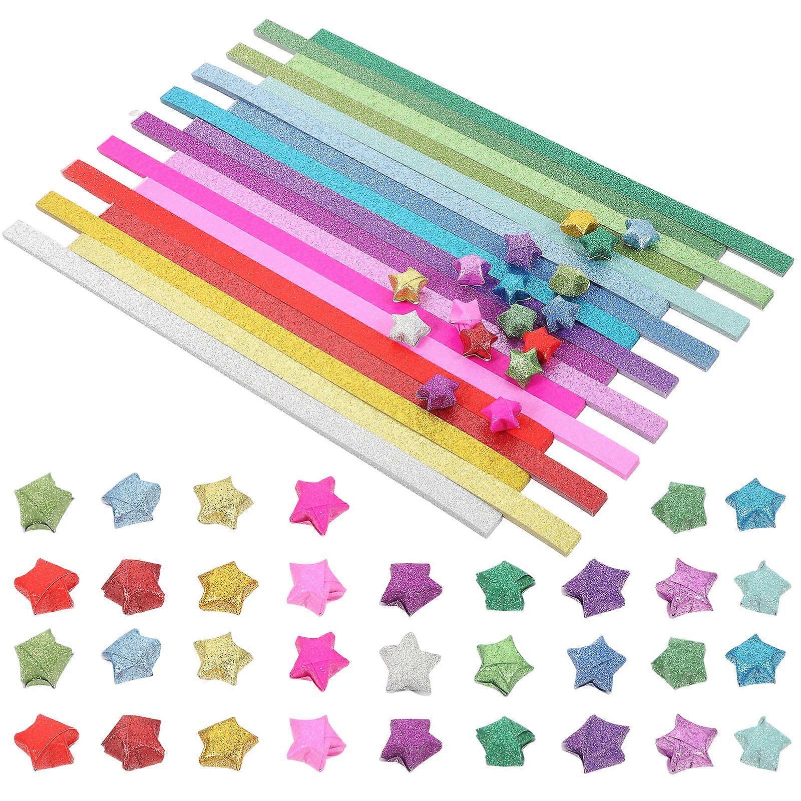 720 Sheets of Glitter Origami Paper for Star Making and Handcraft Origami Folding Projects