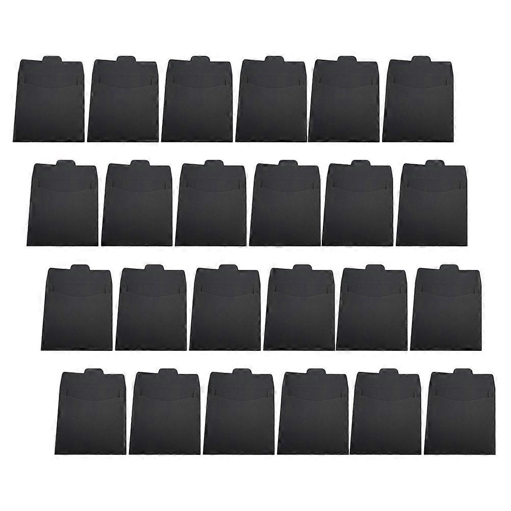 100pcs Black Paper CD Envelopes for Disc Storage, Kraft Paper CD Sleeves for Greeting Cards, Documents, and Media Storage – Durable and Versatile