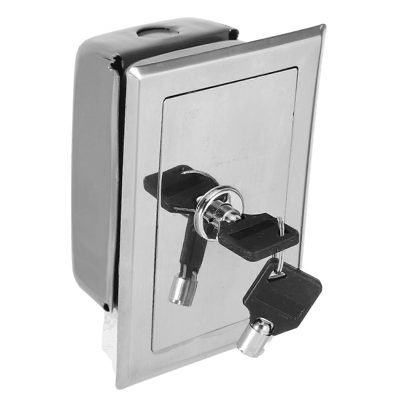 Shutter Door Security Lock Push Button Housing For Commercial Use Iron Material Rectangular Shape Enhanced Safety Features 5×3.5×2.4in 1Set