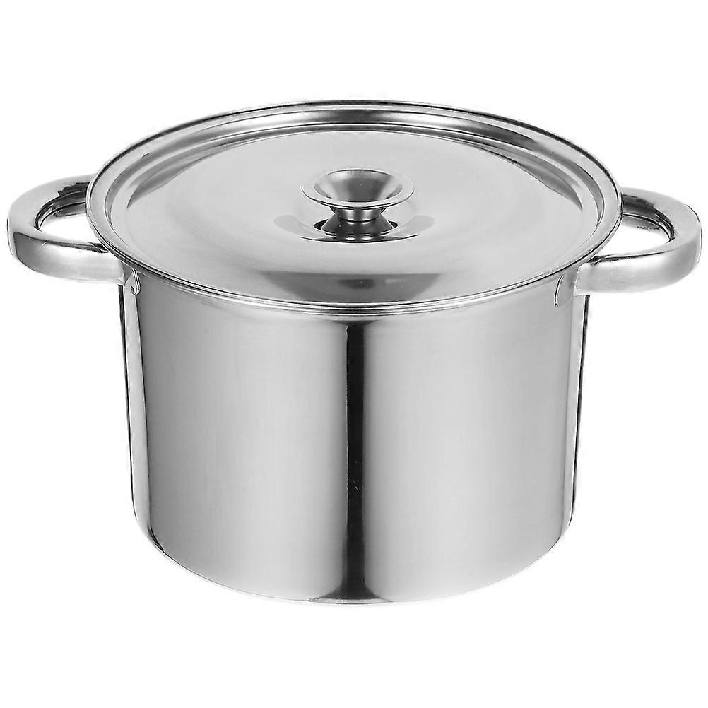 Stainless Steel Soup Pot with Lid, Double Ear Handles, Versatile Cooking Pot for Boiling, Stewing, and Simmering, Ideal for Home and Restaurant