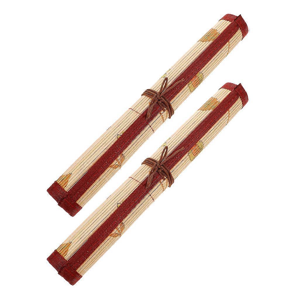 הנה תיאור מוצר מעודן ומרתק עבור **2 יחידות מחזיק מברשת צבעי מים שלך: כלי צבע רול אפ מארז נייד וינטג' קליגרפיה מברשת