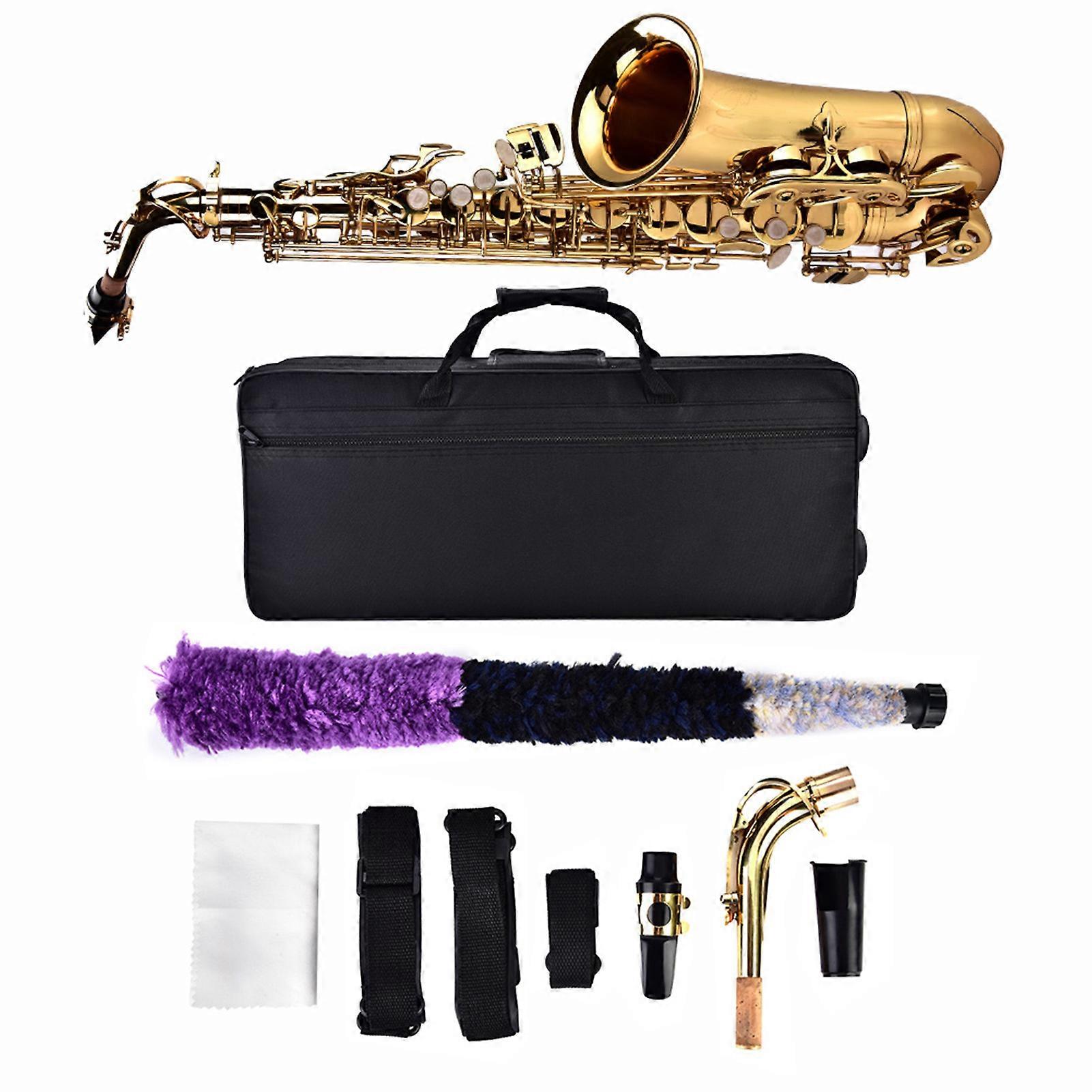 Alto Eb Sax Saxophone Set avec étui de rangement Embouchure Accessoires Doré