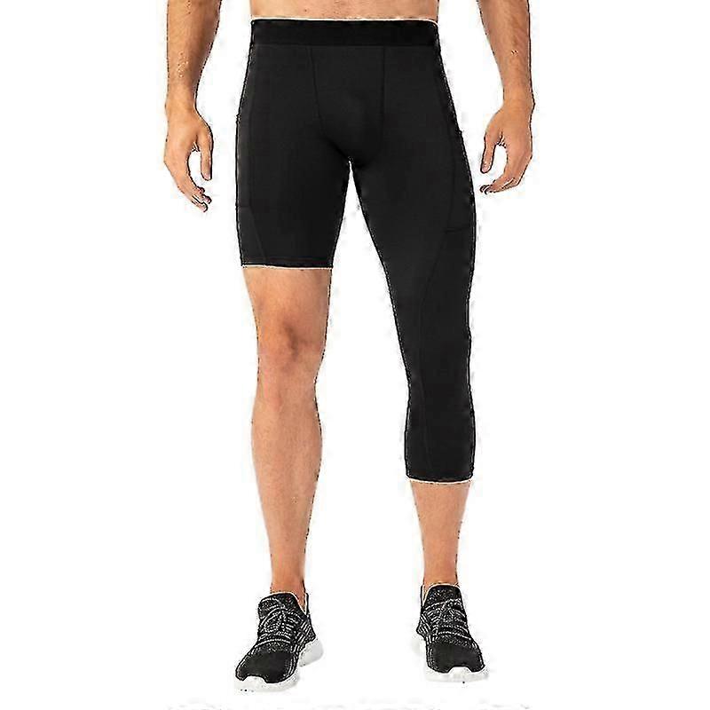 Męskie legginsy na jedną nogę do koszykówki Kieszenie boczne Trening fitness Rajstopy na pojedyncze nogi