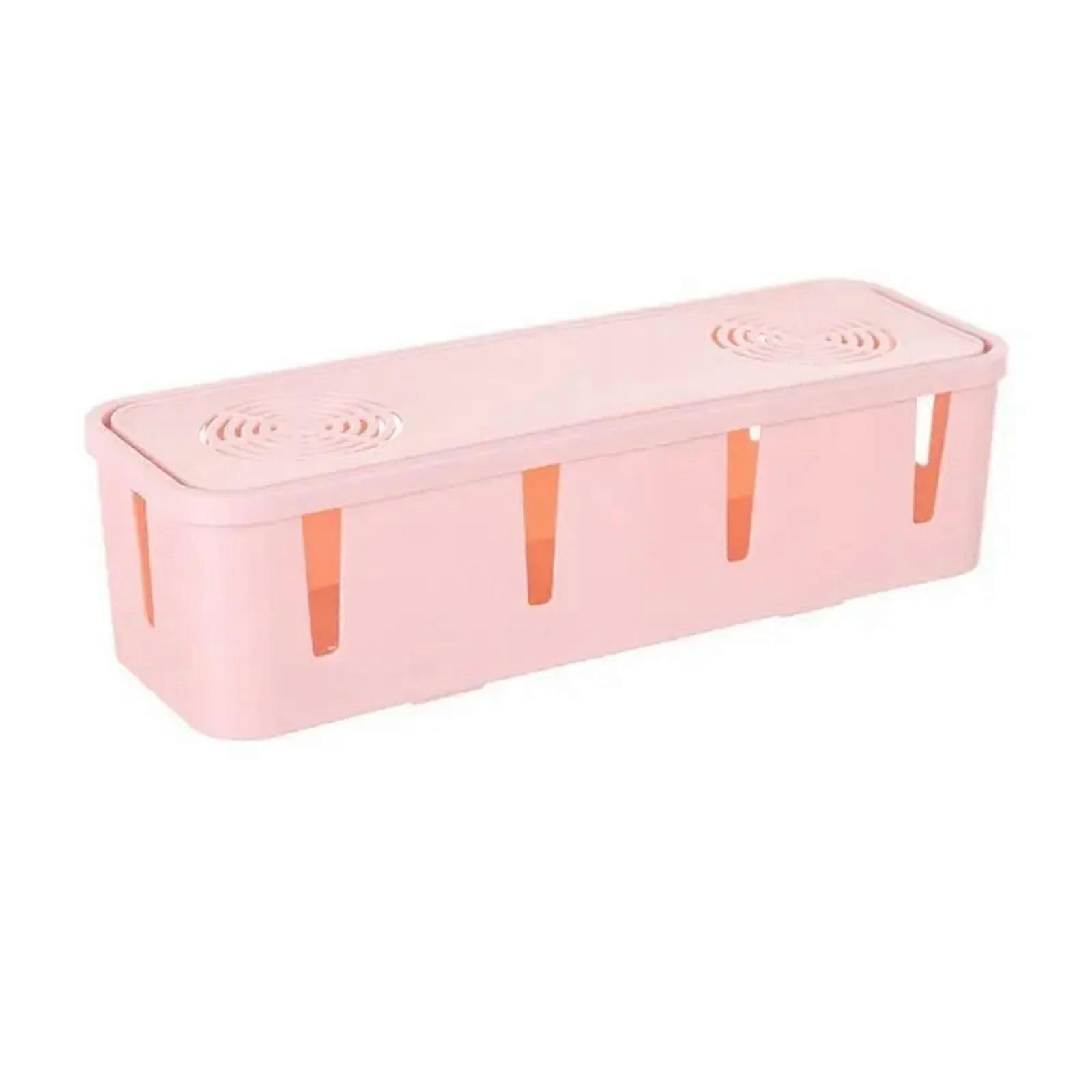 Kabelmanagementbox Cable Management Box For Home And Office Desk Cable Organizer Socket Storage Box Pink