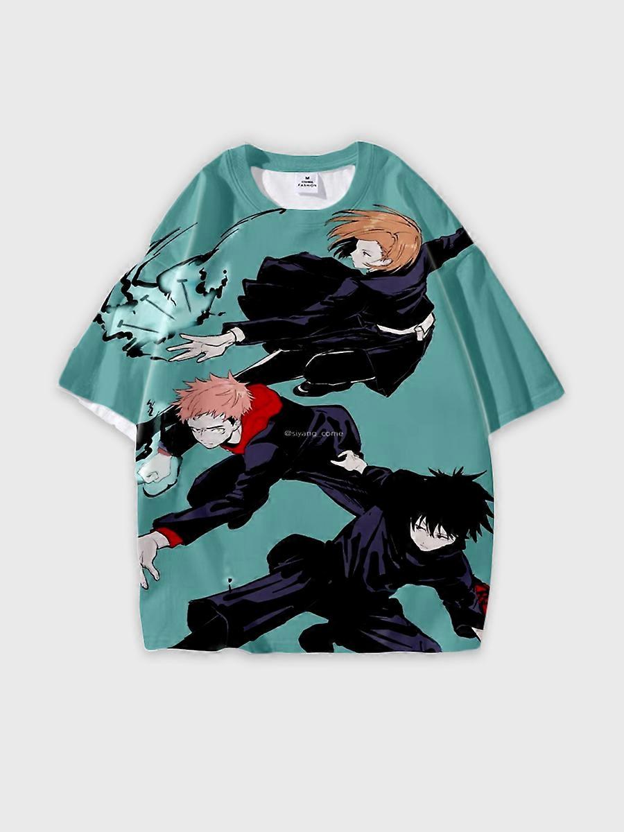 T-shirt round neck Character Pattern loose short sleeve P491