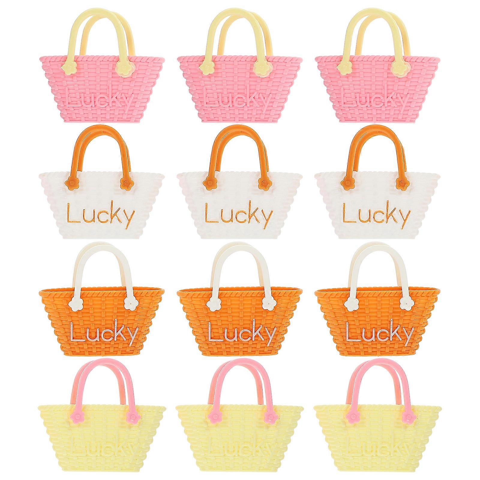 Adorable Mini Doll Bag Toy for Girls with Assorted Colors Plastic Material 12pcs