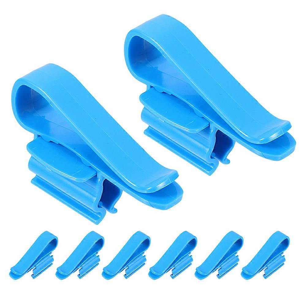 Blue Plastic Clamps for Glass Aquarium Fish Tank Water Hose Fixing Tube Clips Efficient and Durable 8pcs