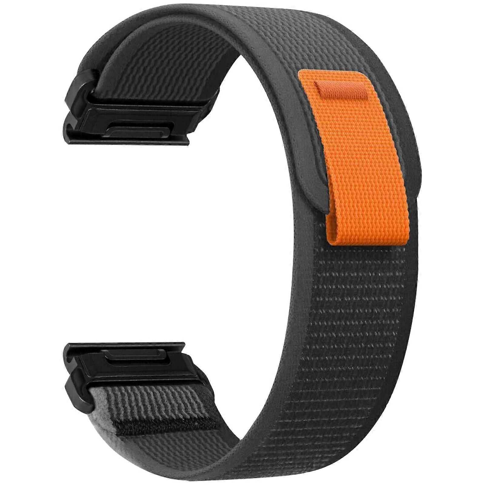 22 mm QuickFit Bracelet for Garmin Fenix 8 47 mm/7 Pro/7/6 Pro/6/5 Plus/5, Black Grey
