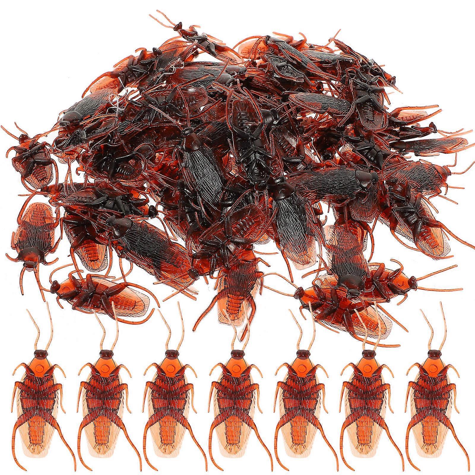 TINKSKY 100pcs Realistic Prank Plastic Bugs for Halloween Fun