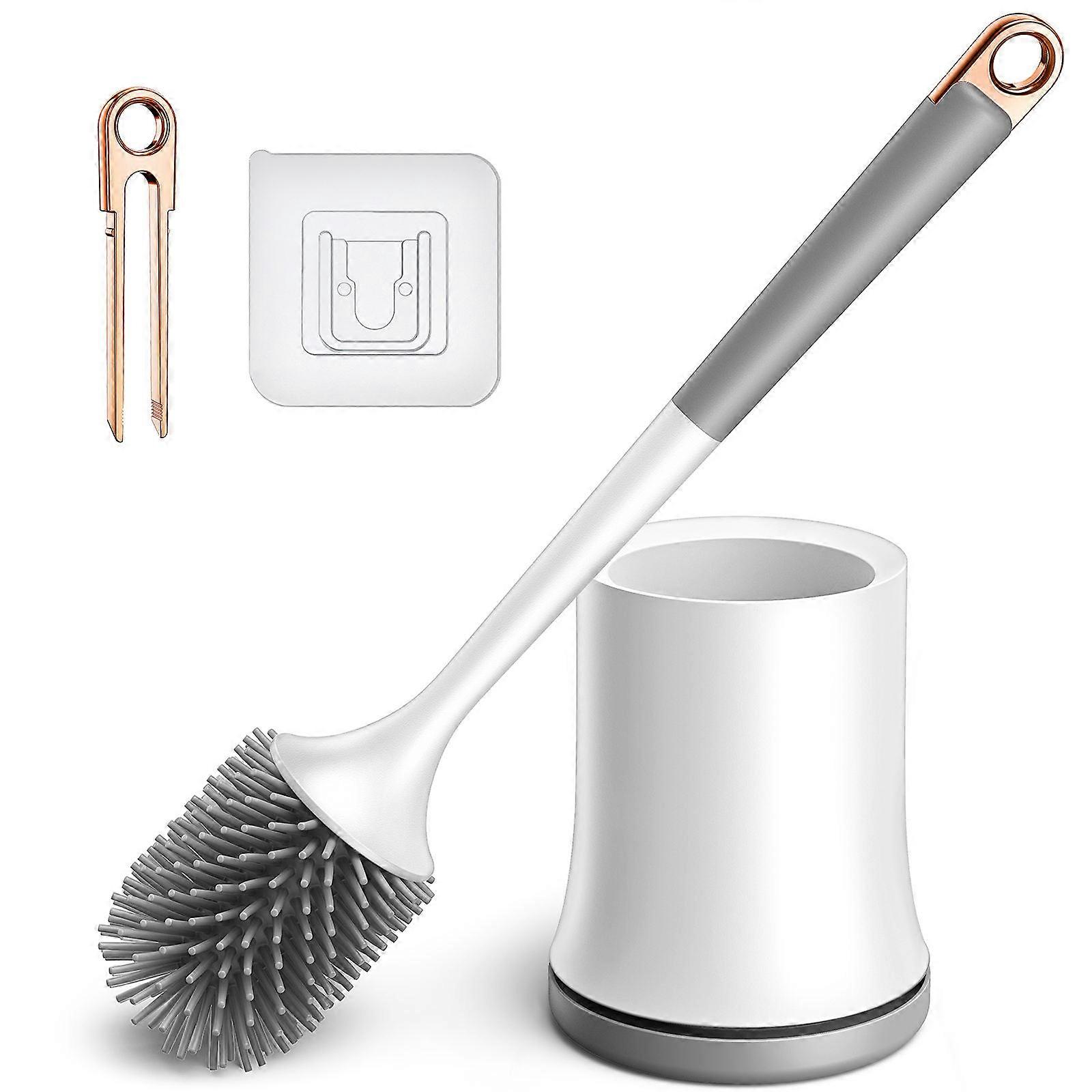 Modern Shape Toilet Bowl Brush Set With Soft Bristles 360 Degree Easy Cleaning For Home Hotel Office 43.20X11.00X11.00CM 1Set