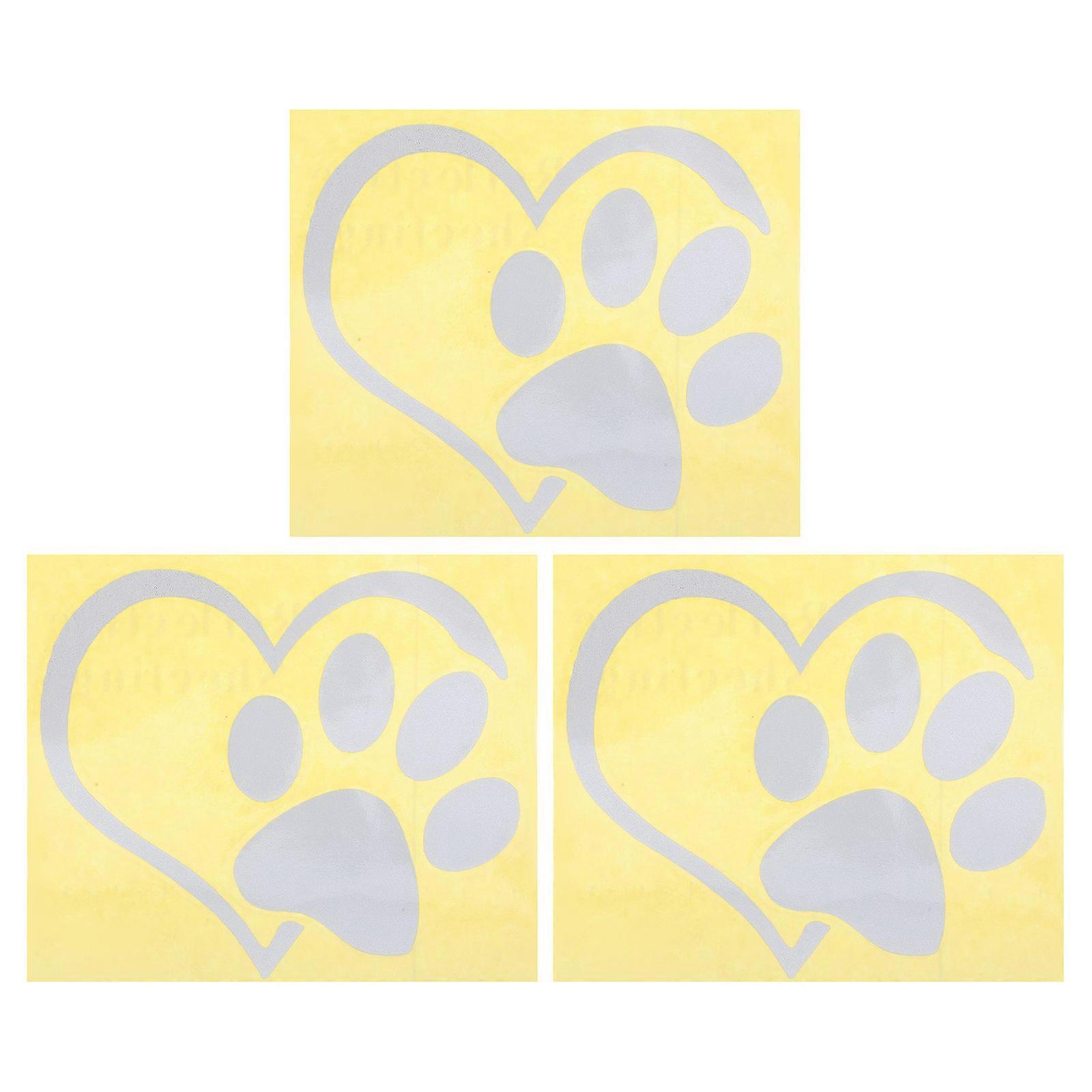 Dog Pattern Car Stickers Decorative 3Set Reflective Window Decal For Motorcycle Outdoor