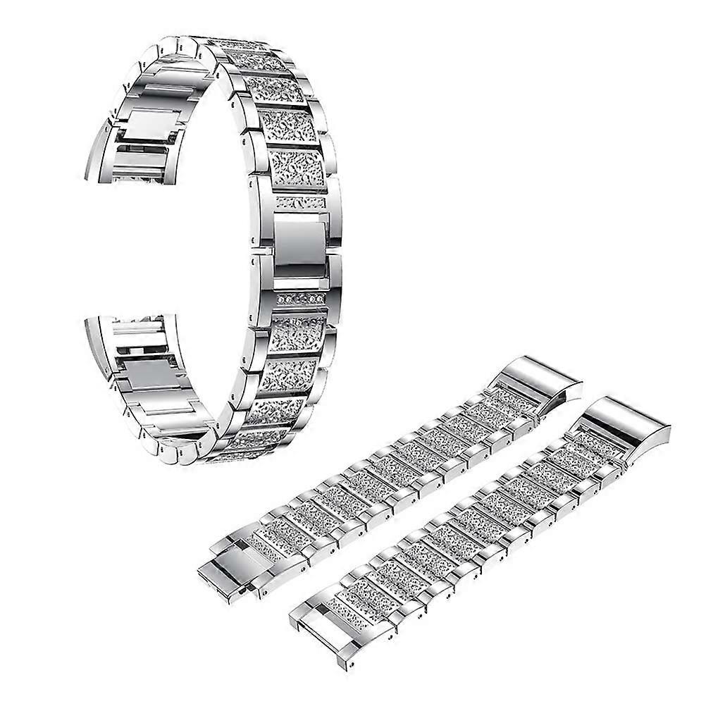 Stainless Steel Watch Strap Elegant Design Silver Folding Clasp Compatible With Smart Watch 1Pack