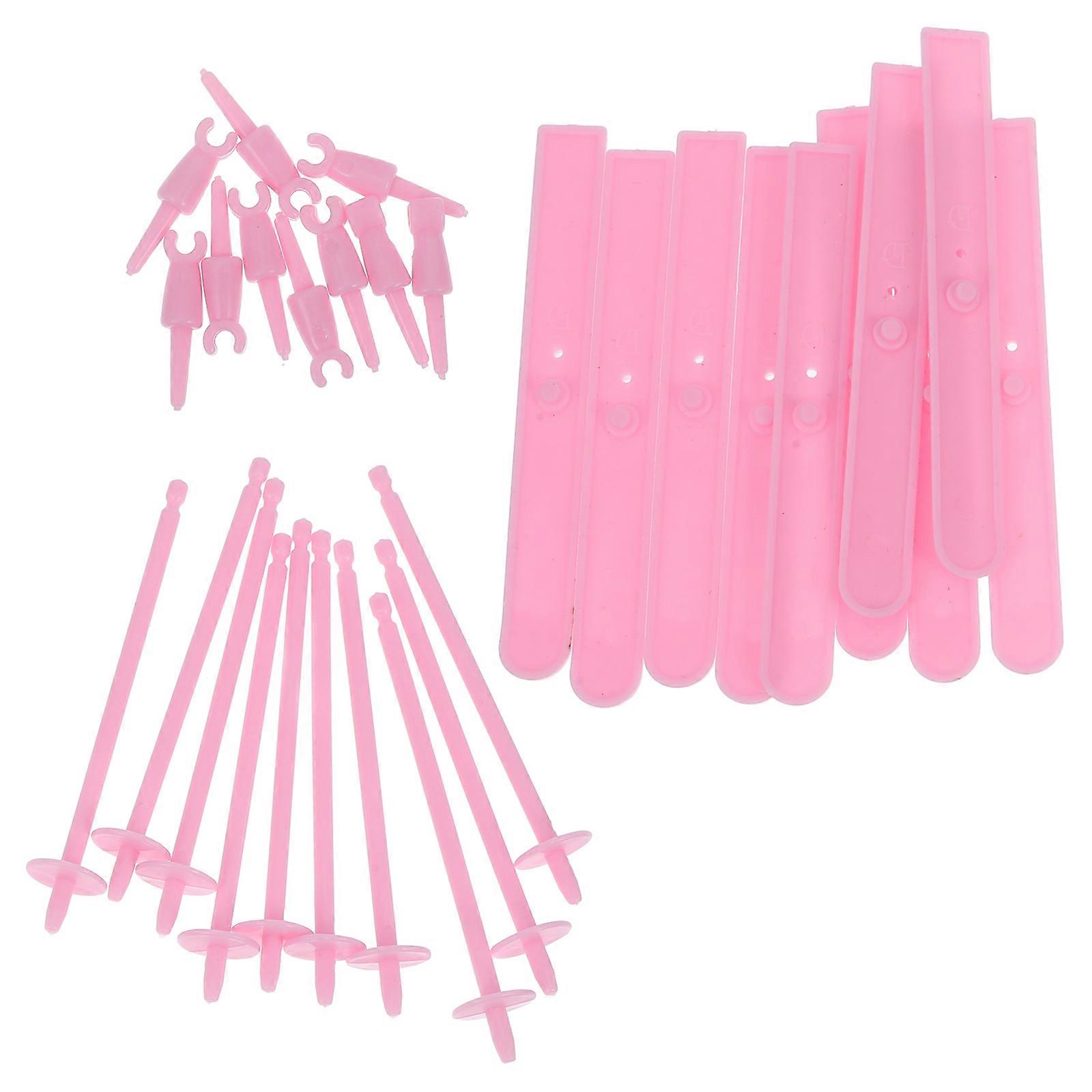 Pink Plastic Mini Winter Skiing Tools for Doll House Decoration with Realistic Design and Proportion 5 Sets