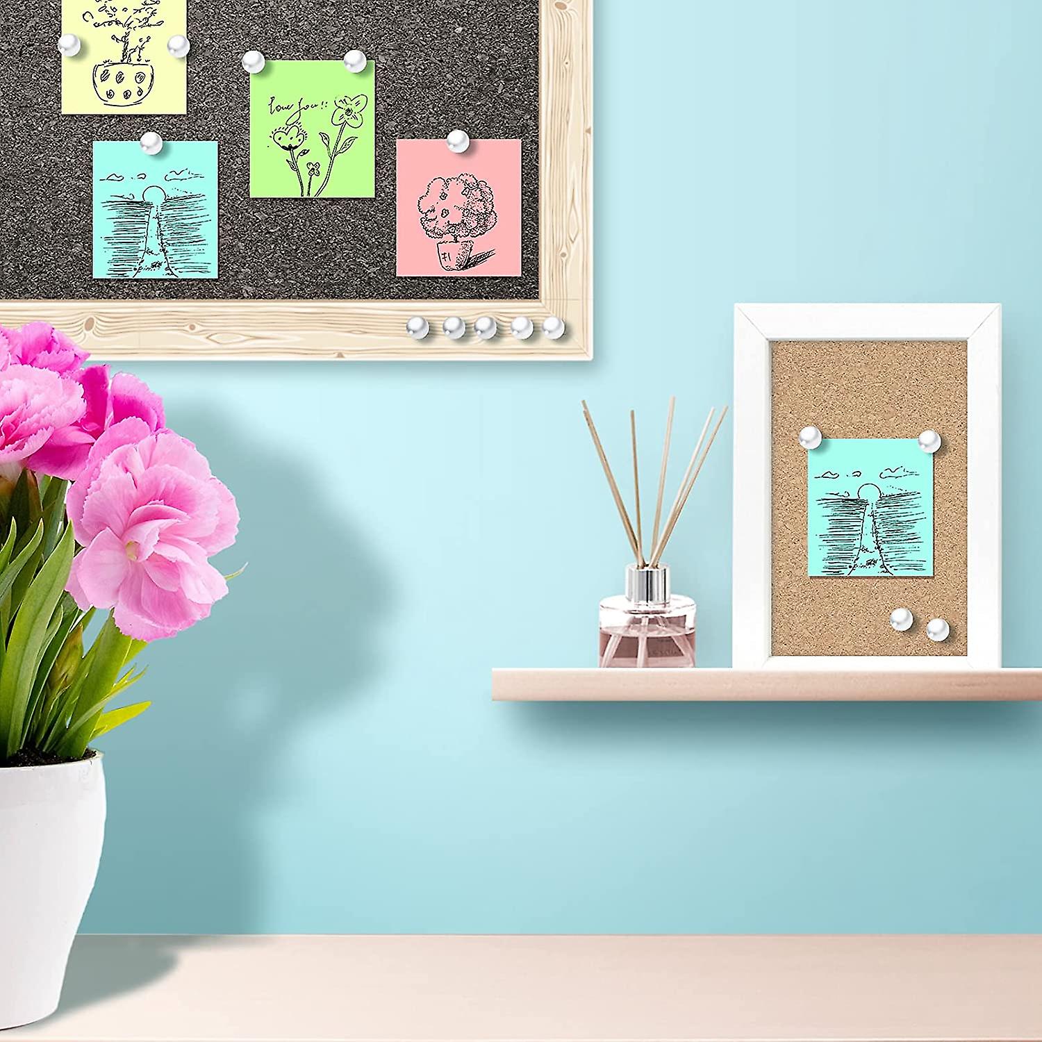 Clear Thumb Tacks Push Pins, 50Pcs Colorful Round Thumb Tacks Drawing Pins For Wall Map Flower Thumb Tacks