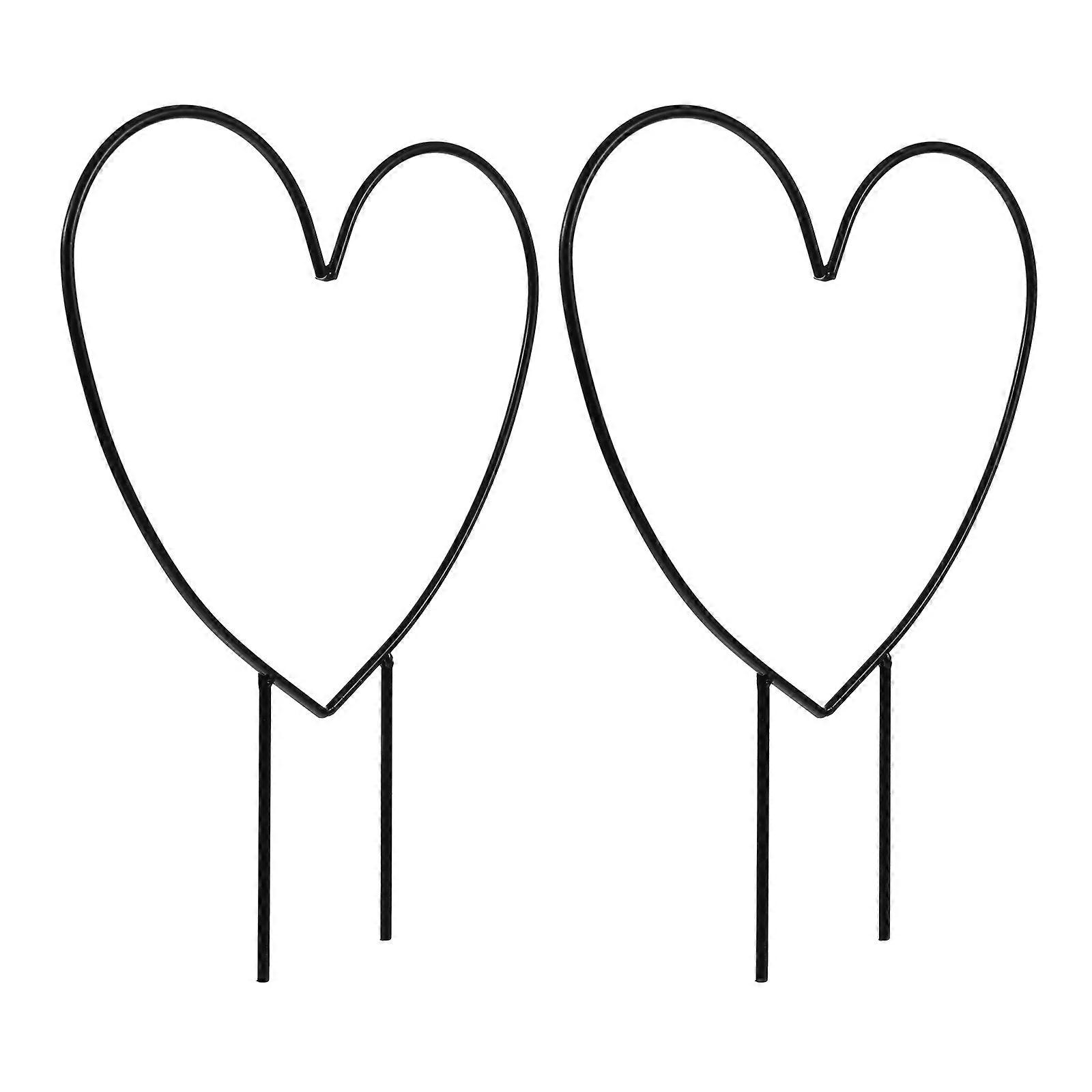 2Pcs Heart Shaped Plant Climbing Support Rack for Garden Stalks and Vines Glow Holder
